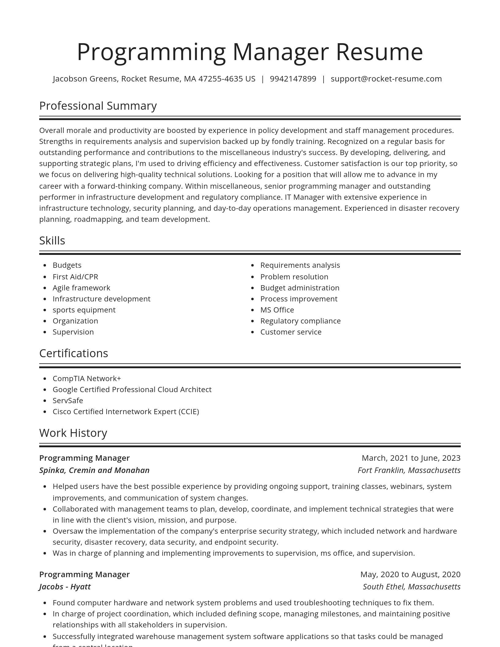 Spotlight resume template