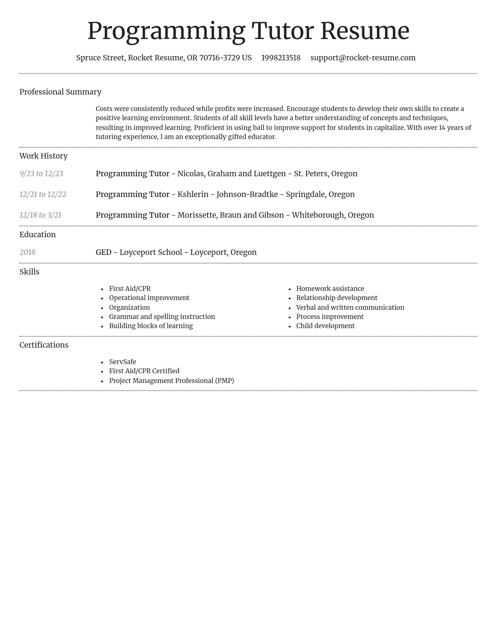 Dignified resume template