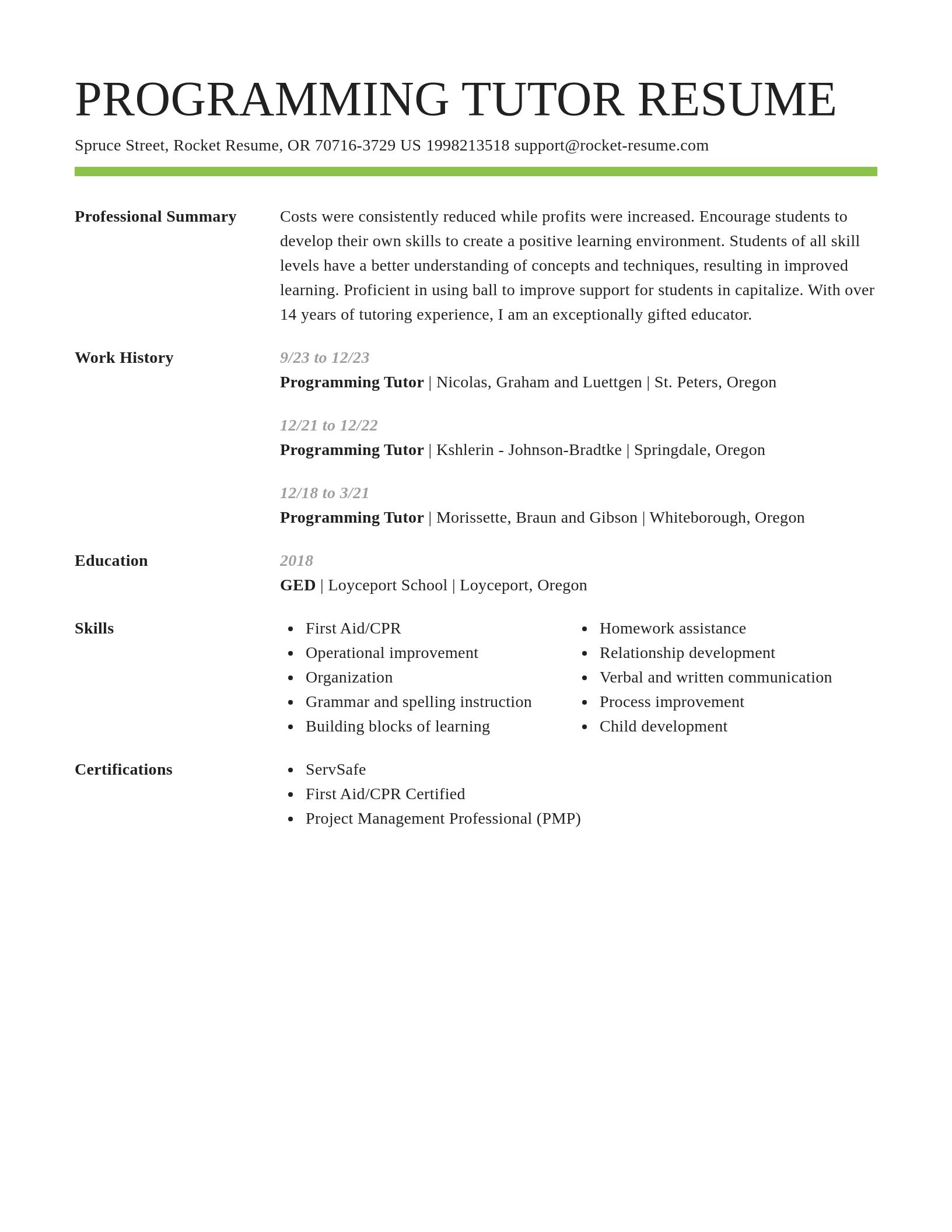 Smart resume template