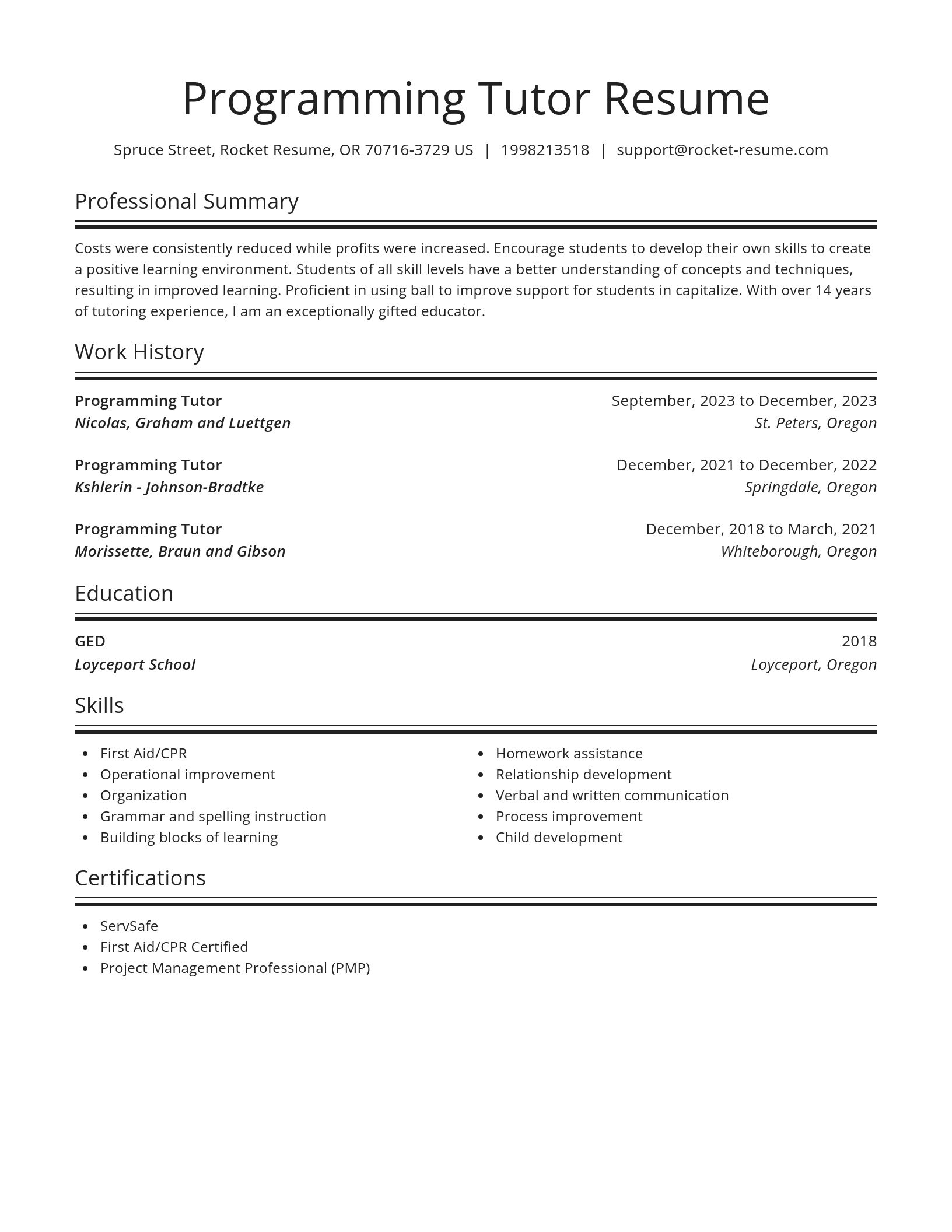 Spotlight resume template