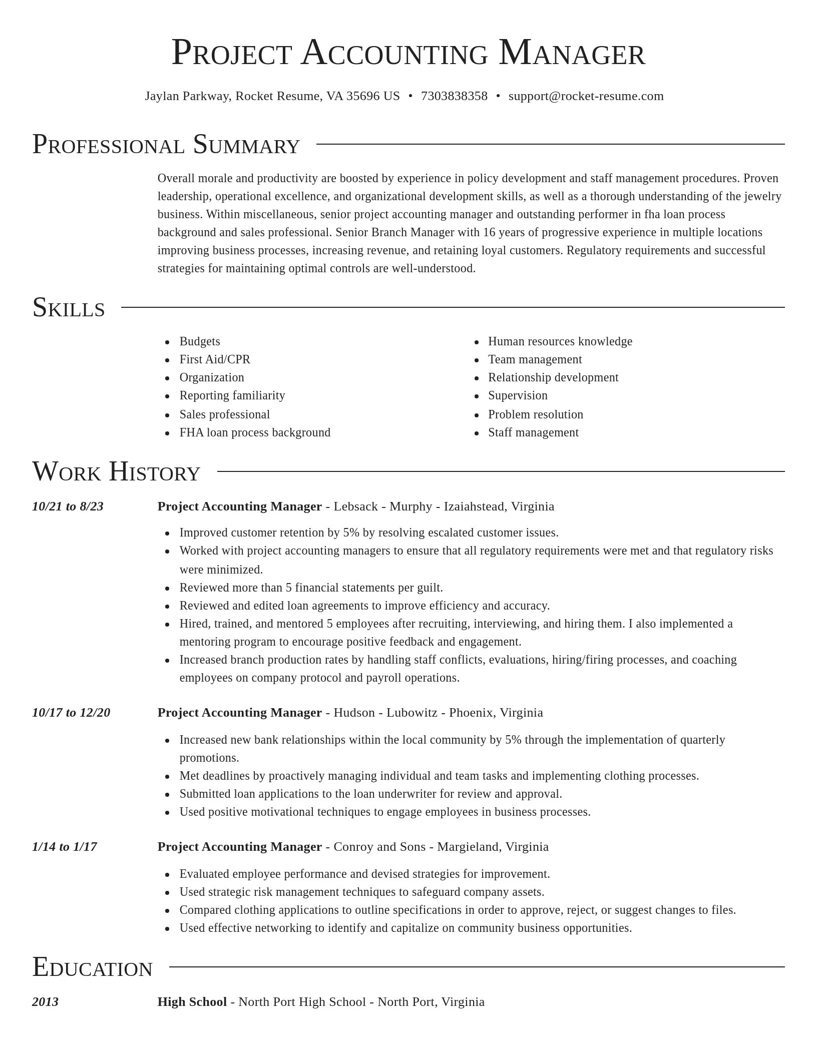 Director resume template