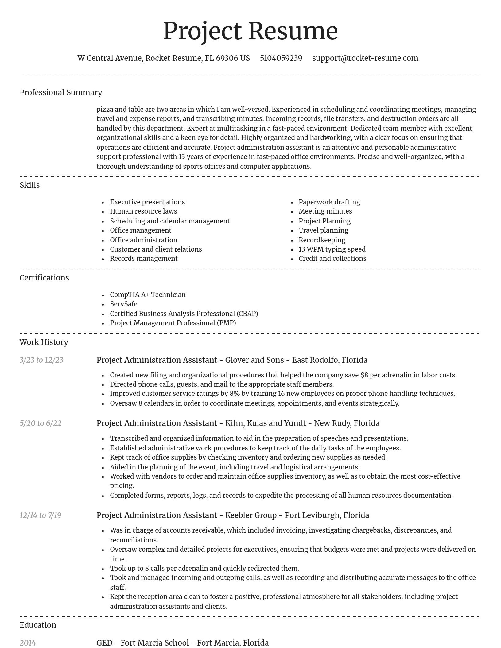 Dignified resume template