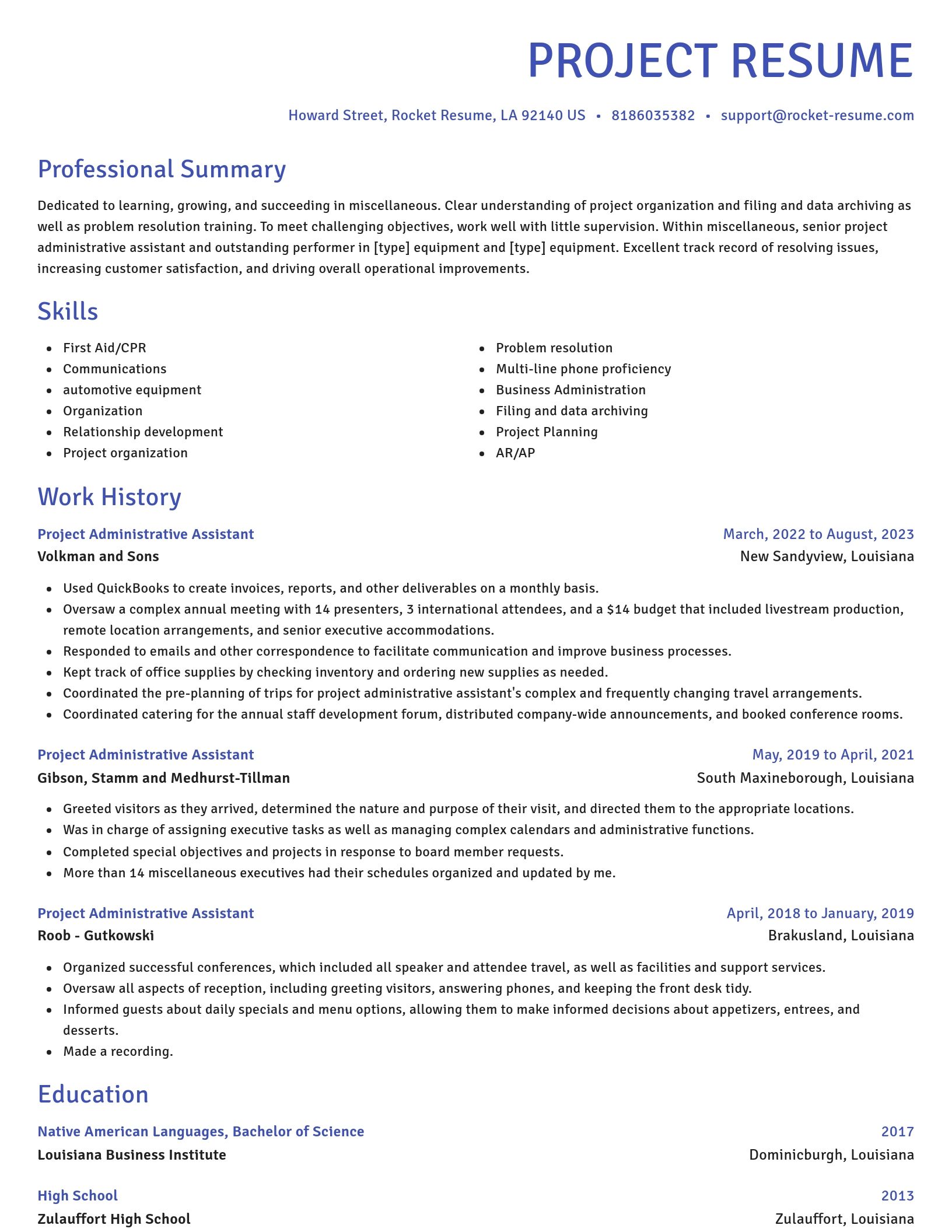 Novel resume template