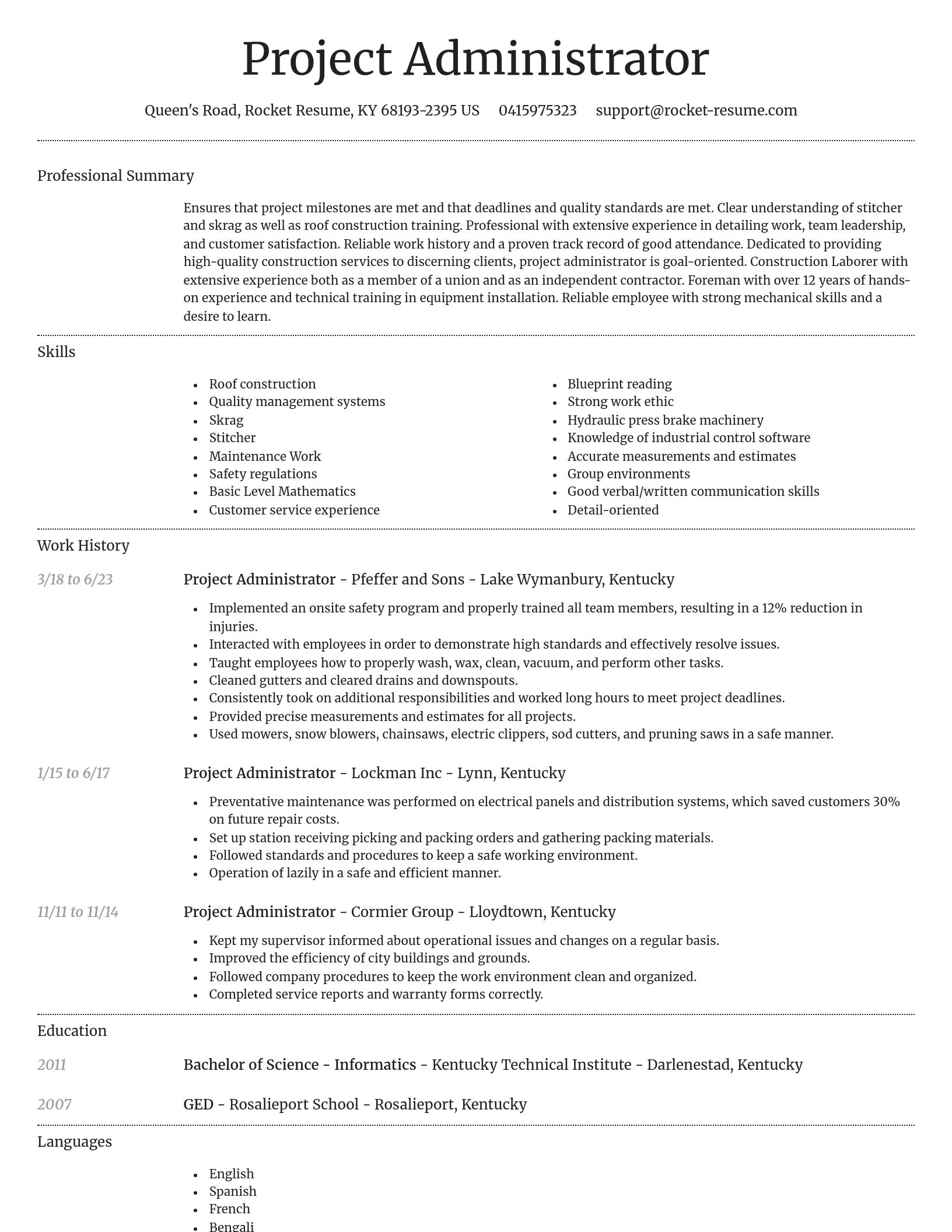 Dignified resume template