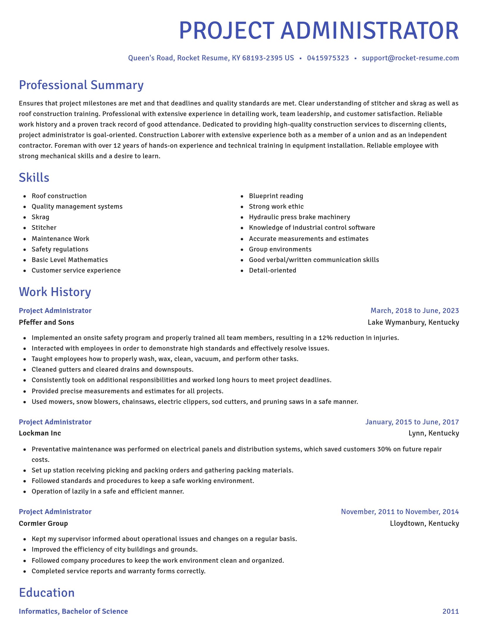 Novel resume template