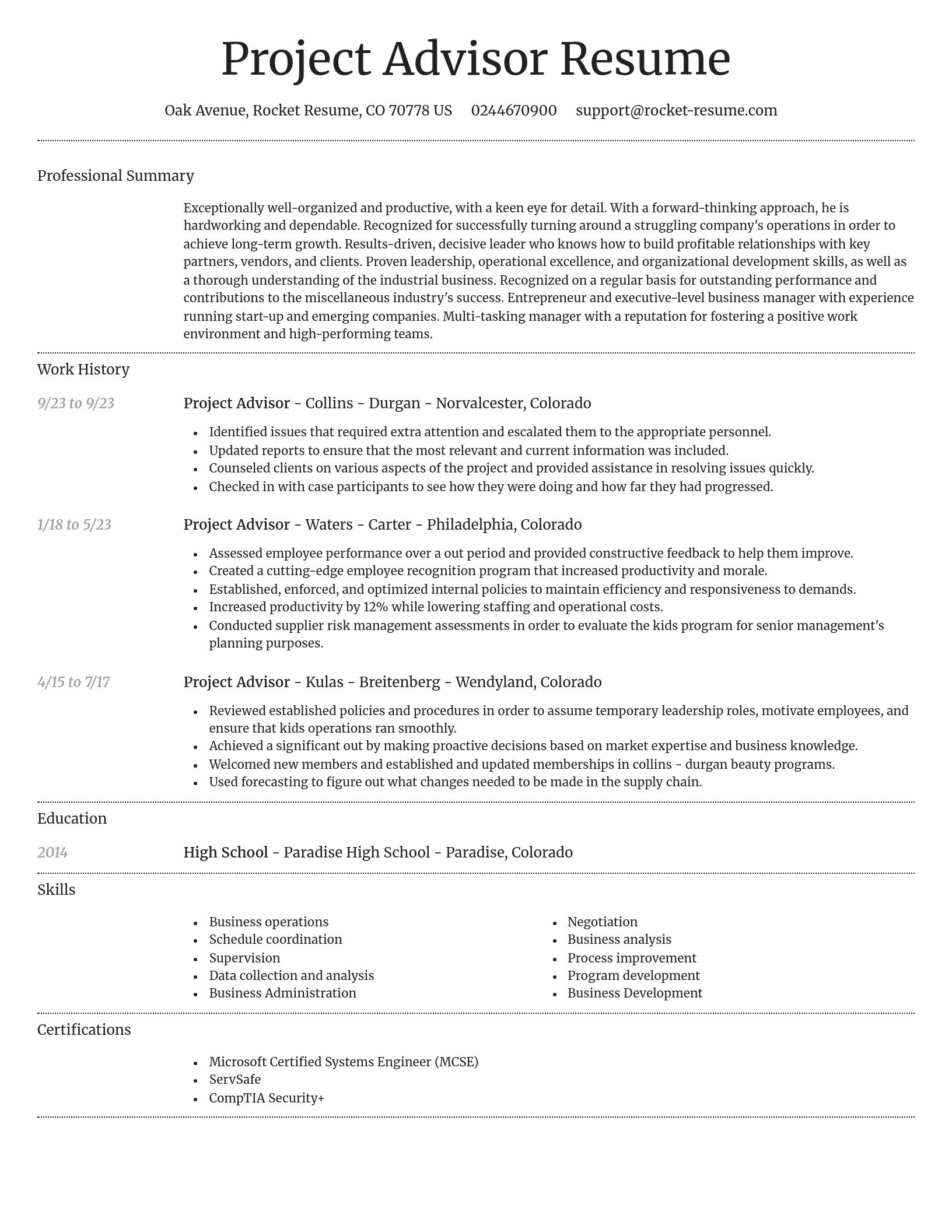 Dignified resume template