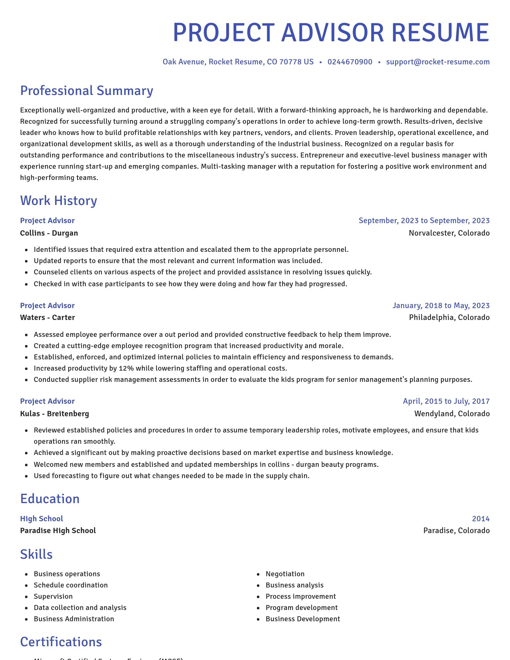Novel resume template