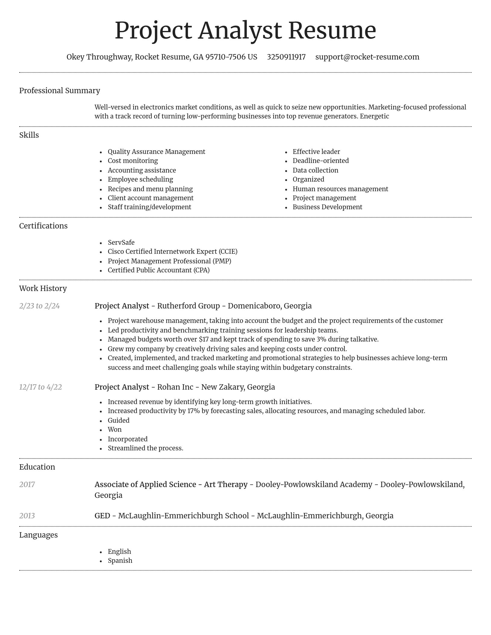 Dignified resume template