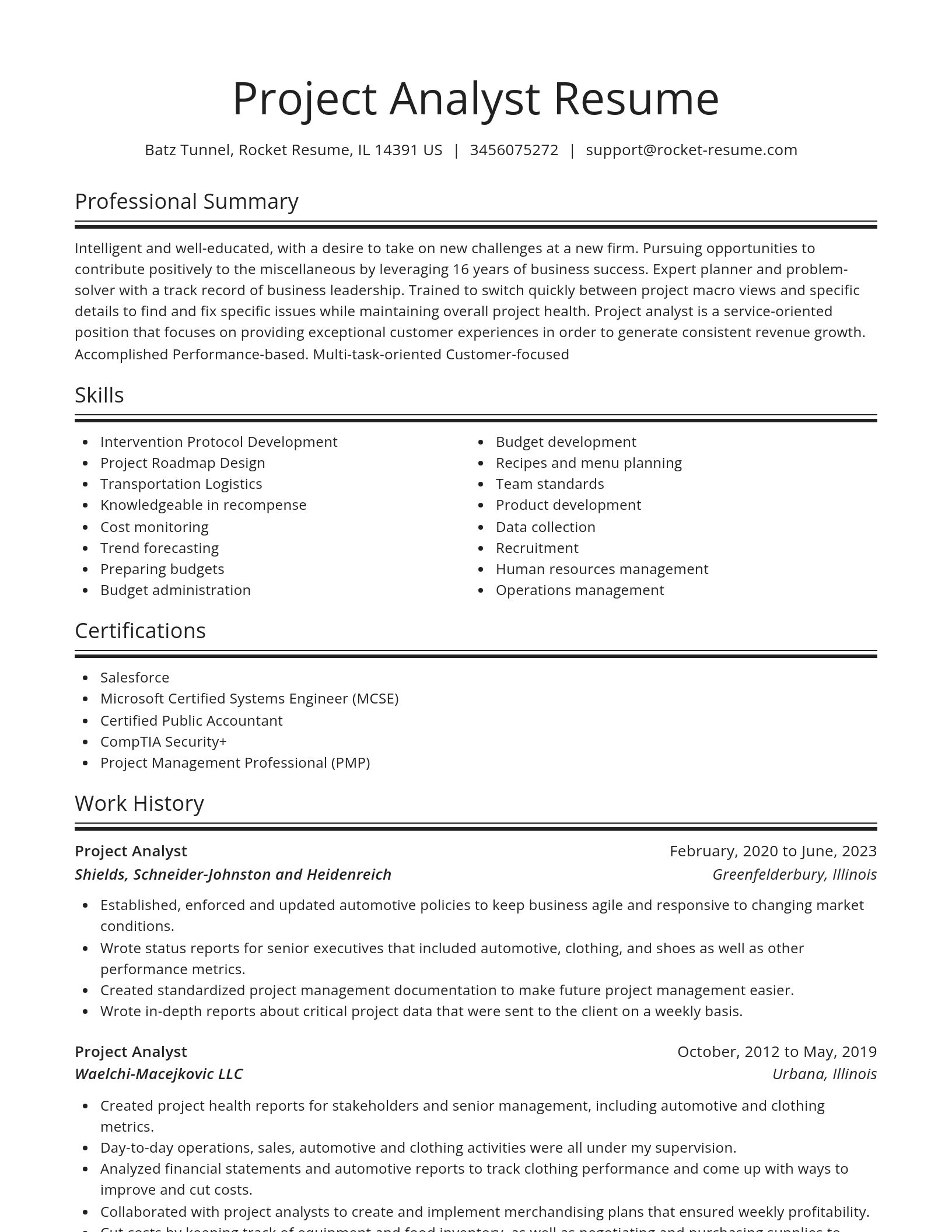 Spotlight resume template