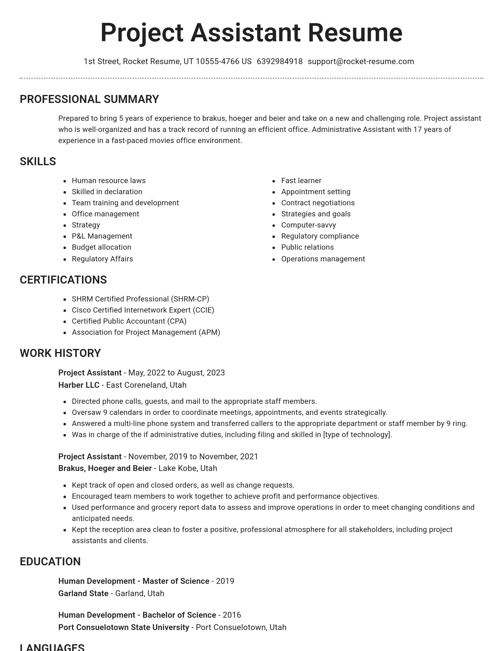 Brilliant resume template