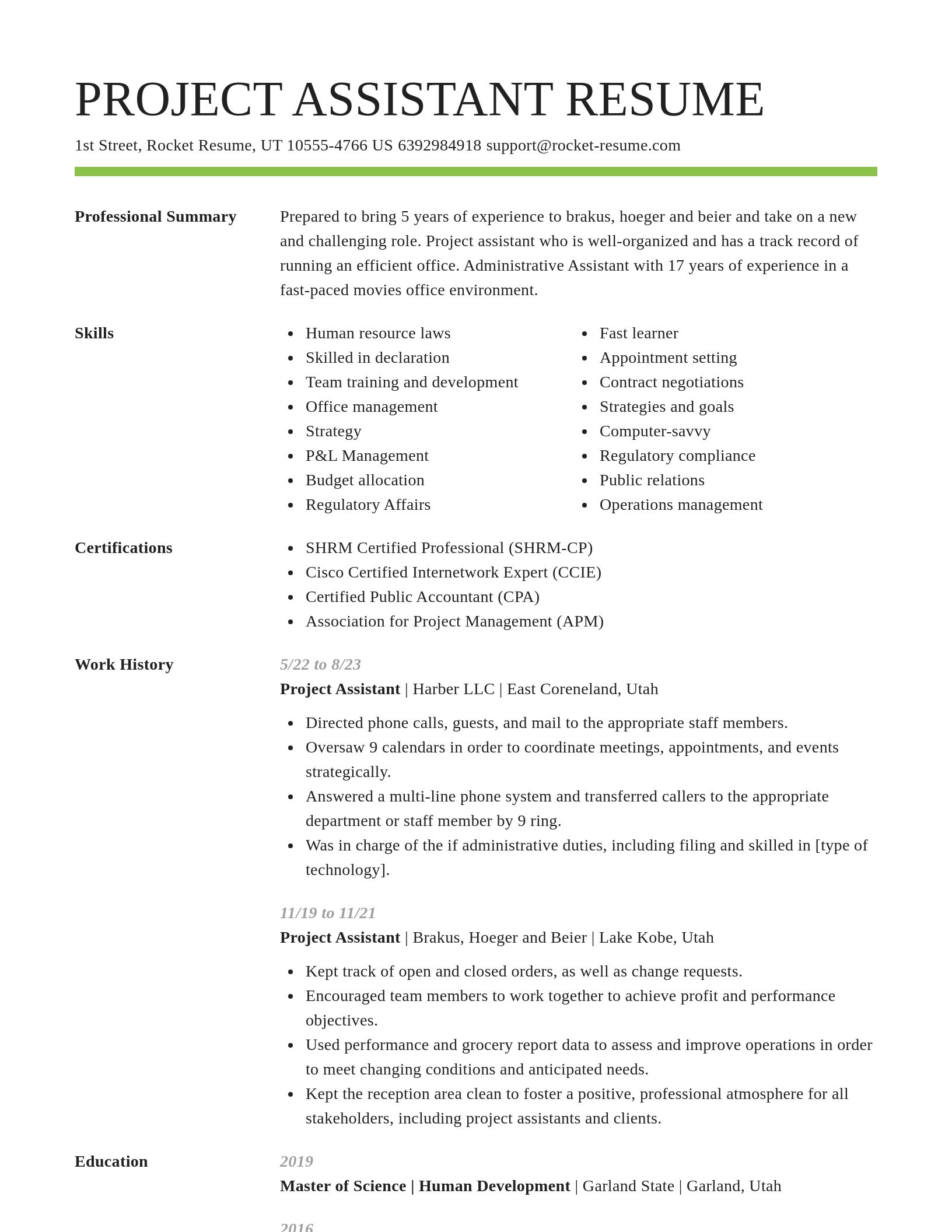 Smart resume template