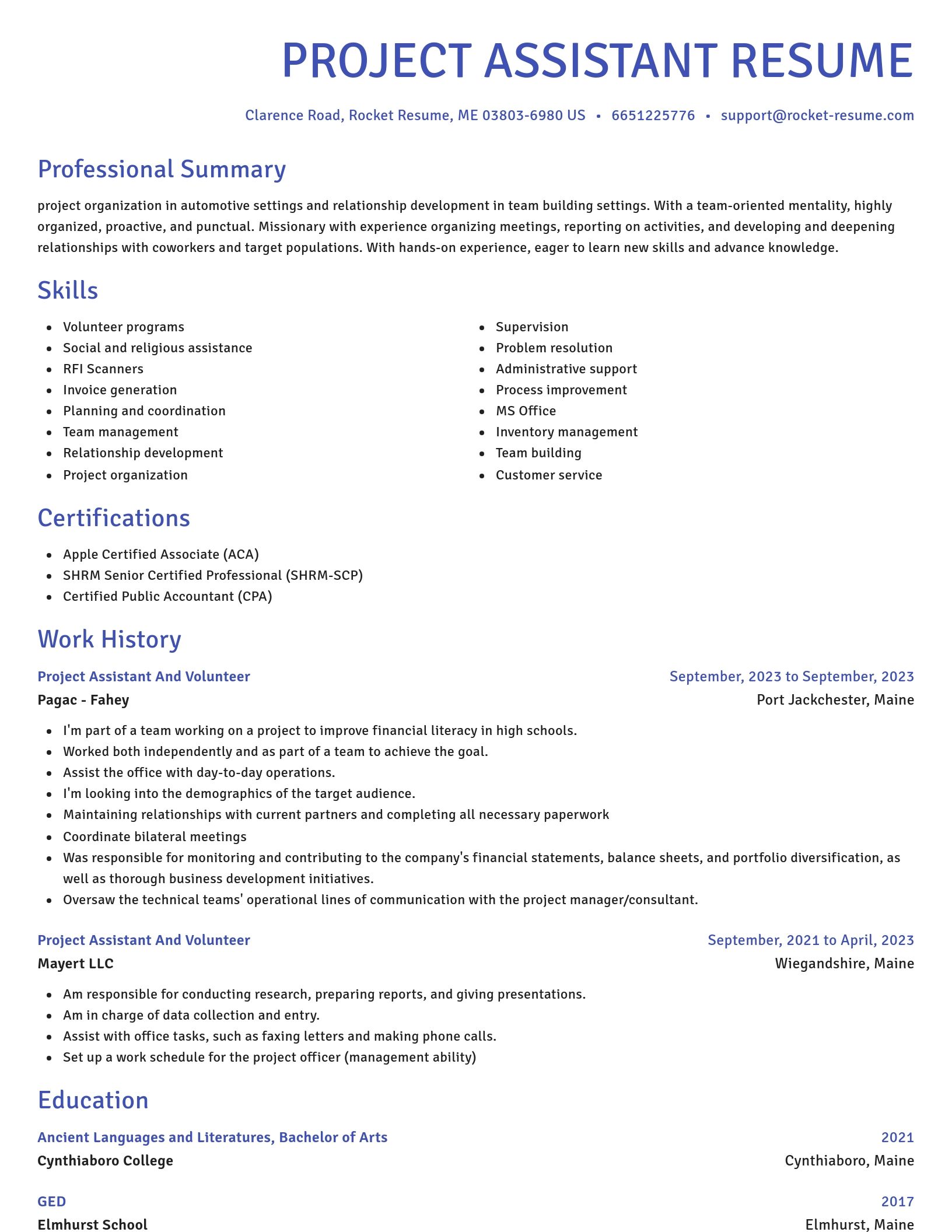 Novel resume template
