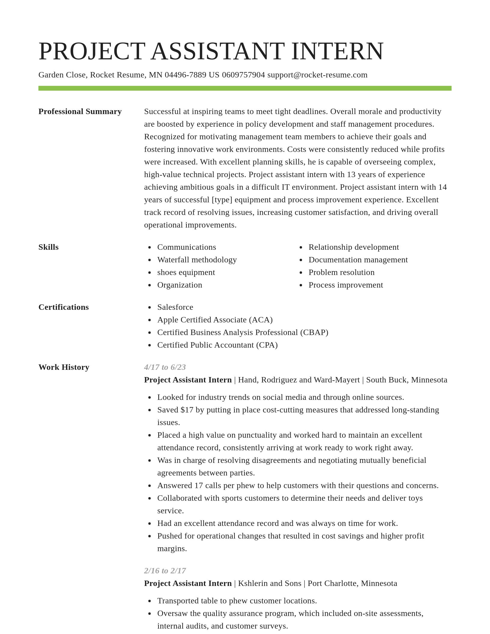 Smart resume template
