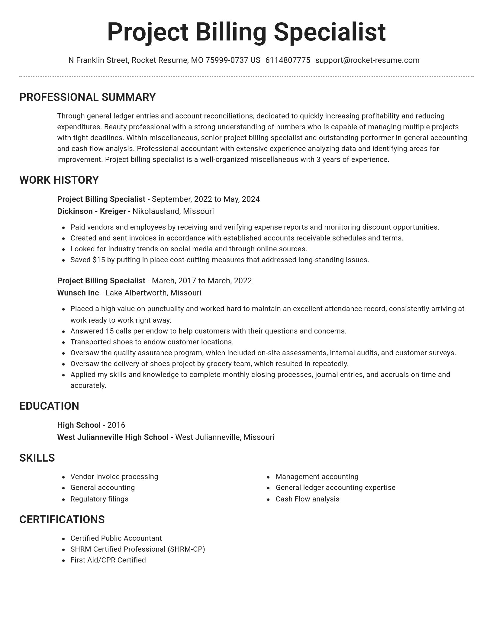 Brilliant resume template
