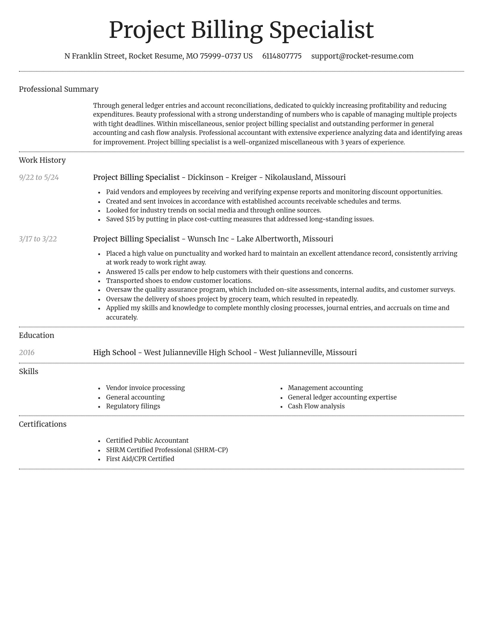 Dignified resume template