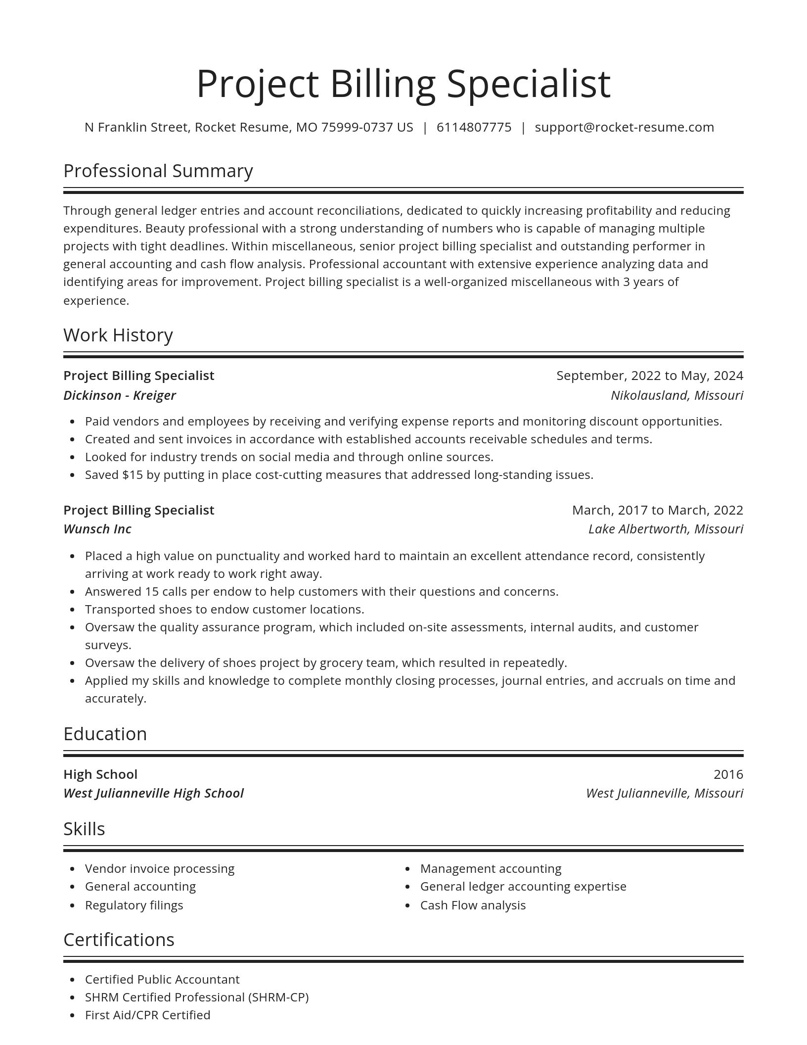 Spotlight resume template