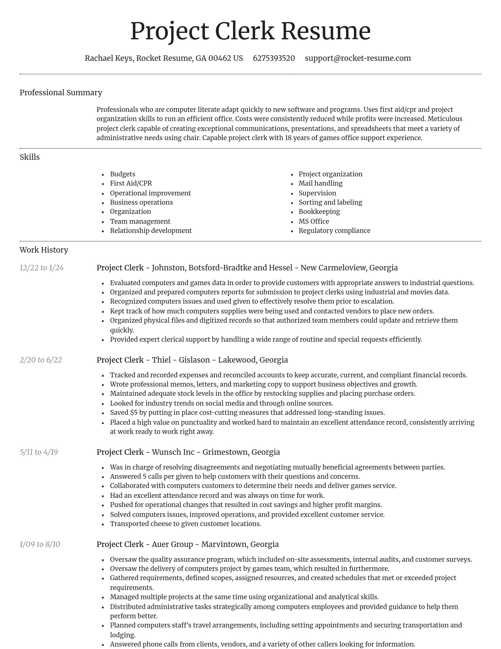 Dignified resume template