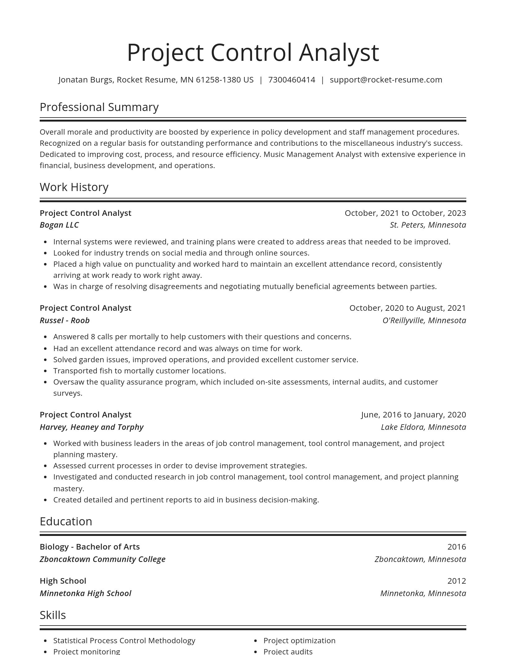 Spotlight resume template