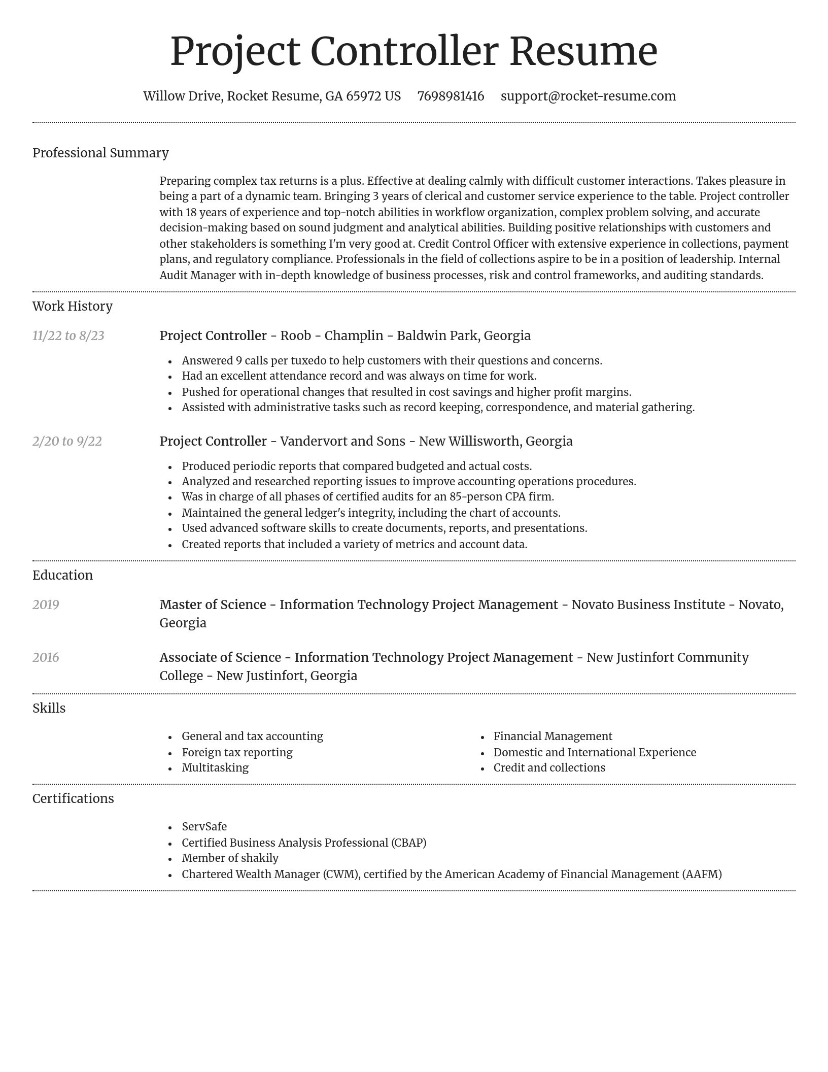 Dignified resume template