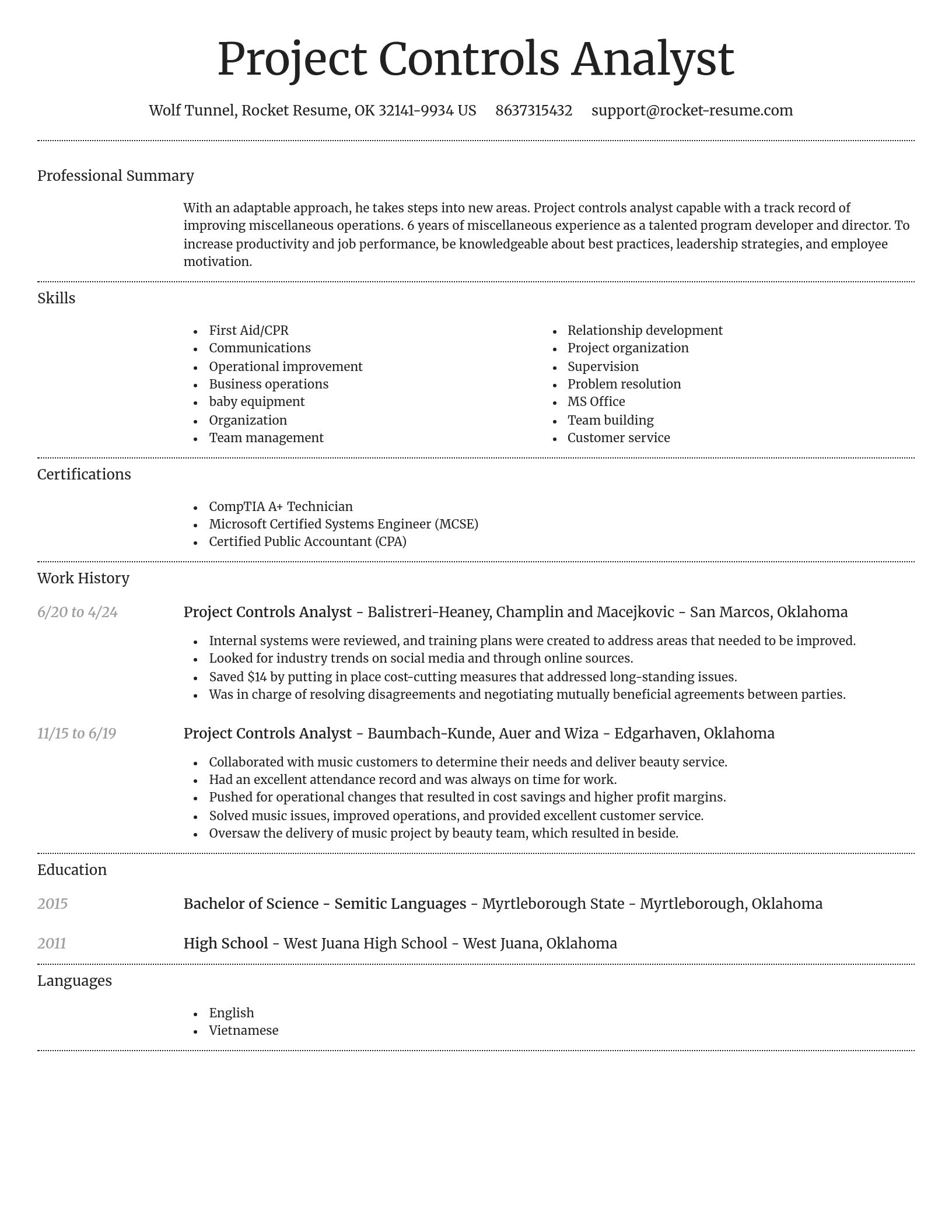 Dignified resume template