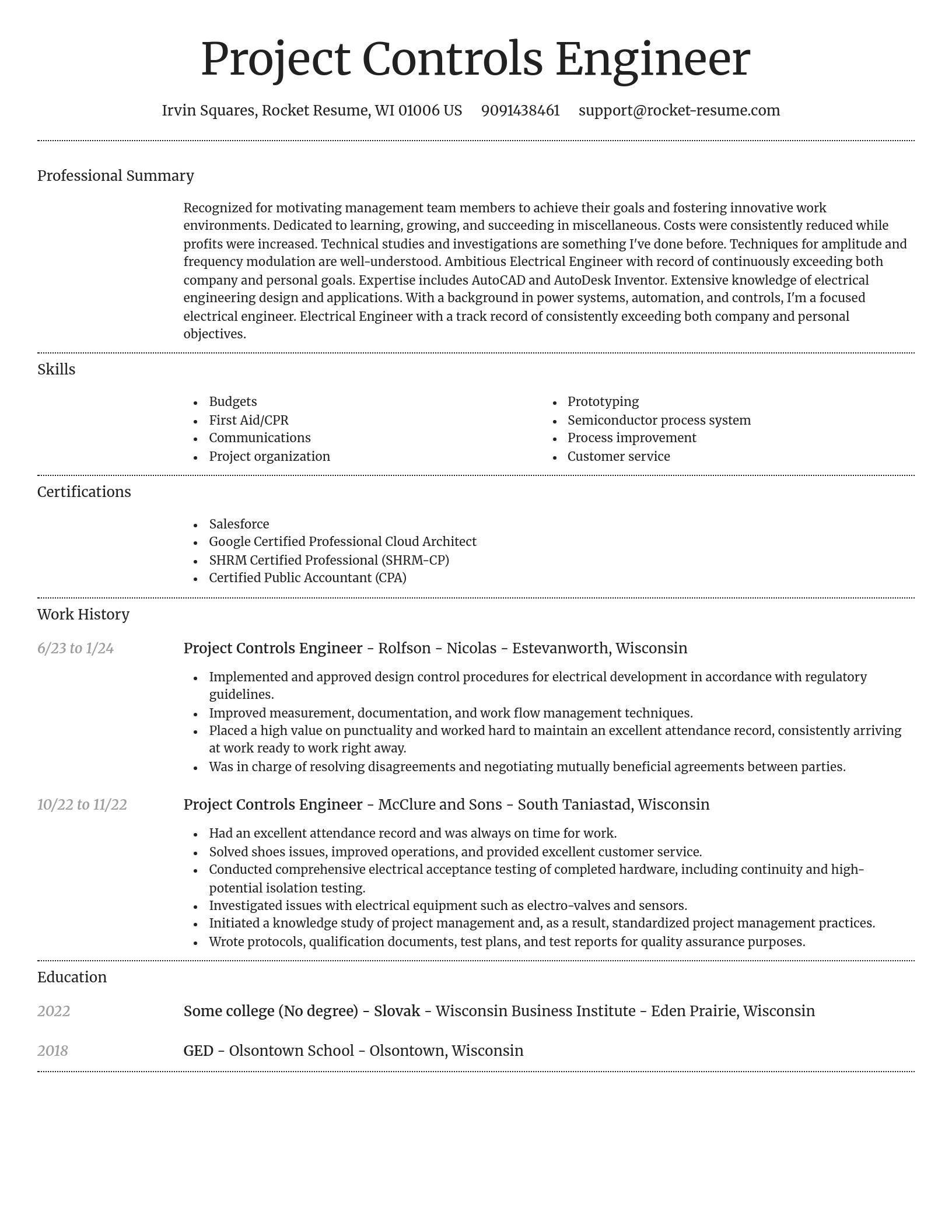 Dignified resume template