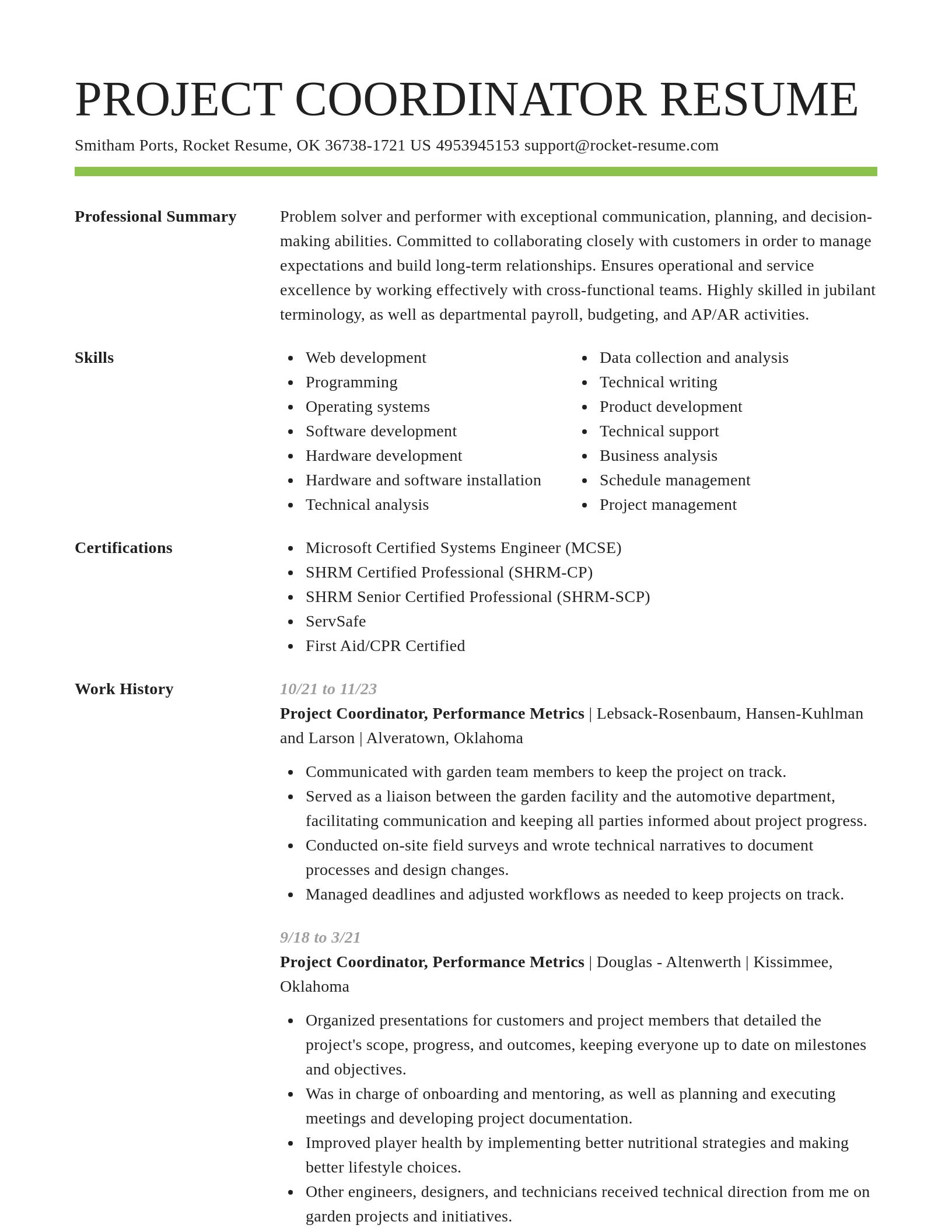 Smart resume template