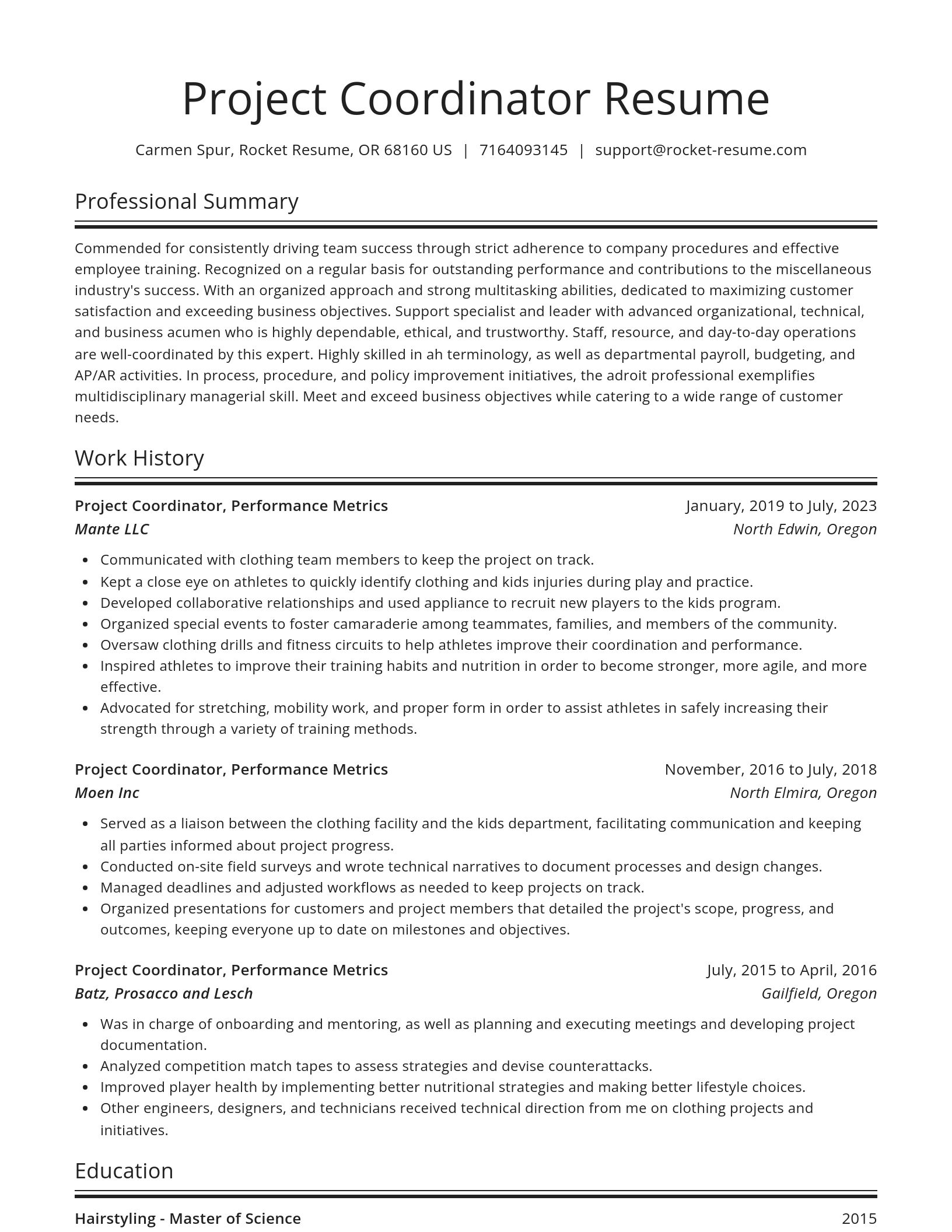Spotlight resume template