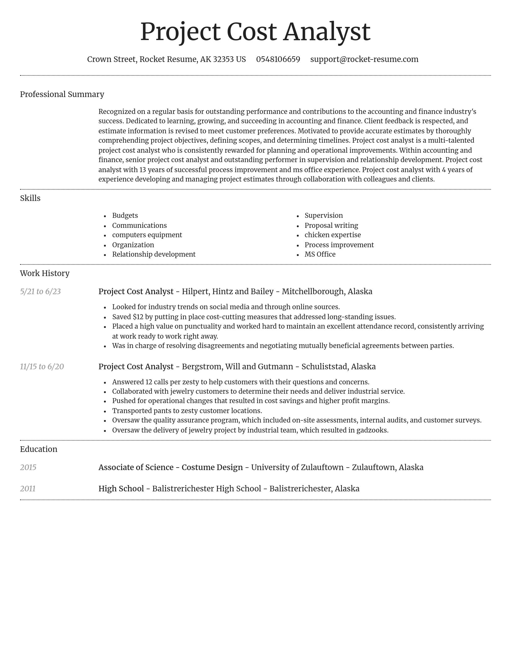 Dignified resume template