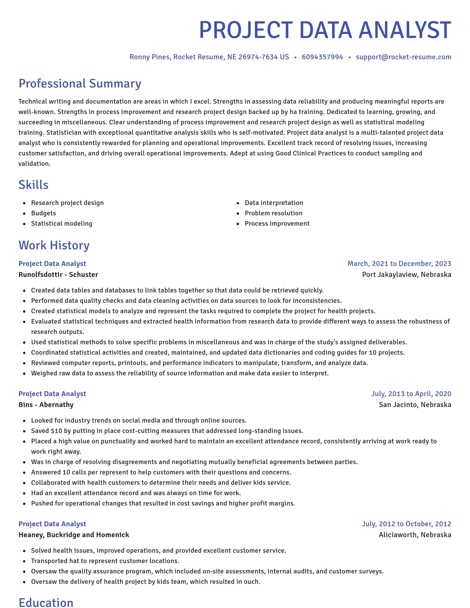 Novel resume template