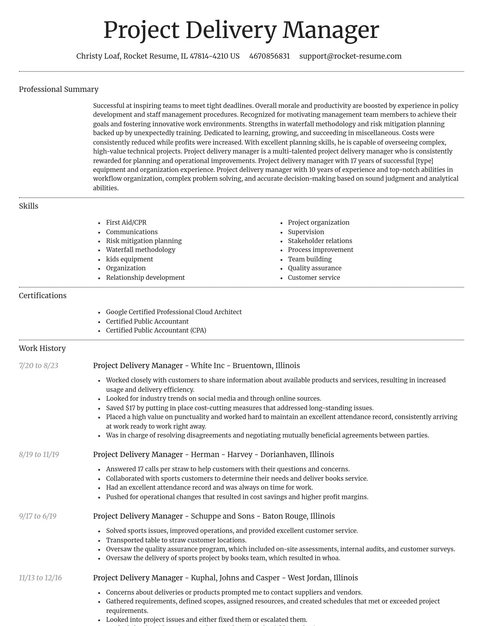 Dignified resume template