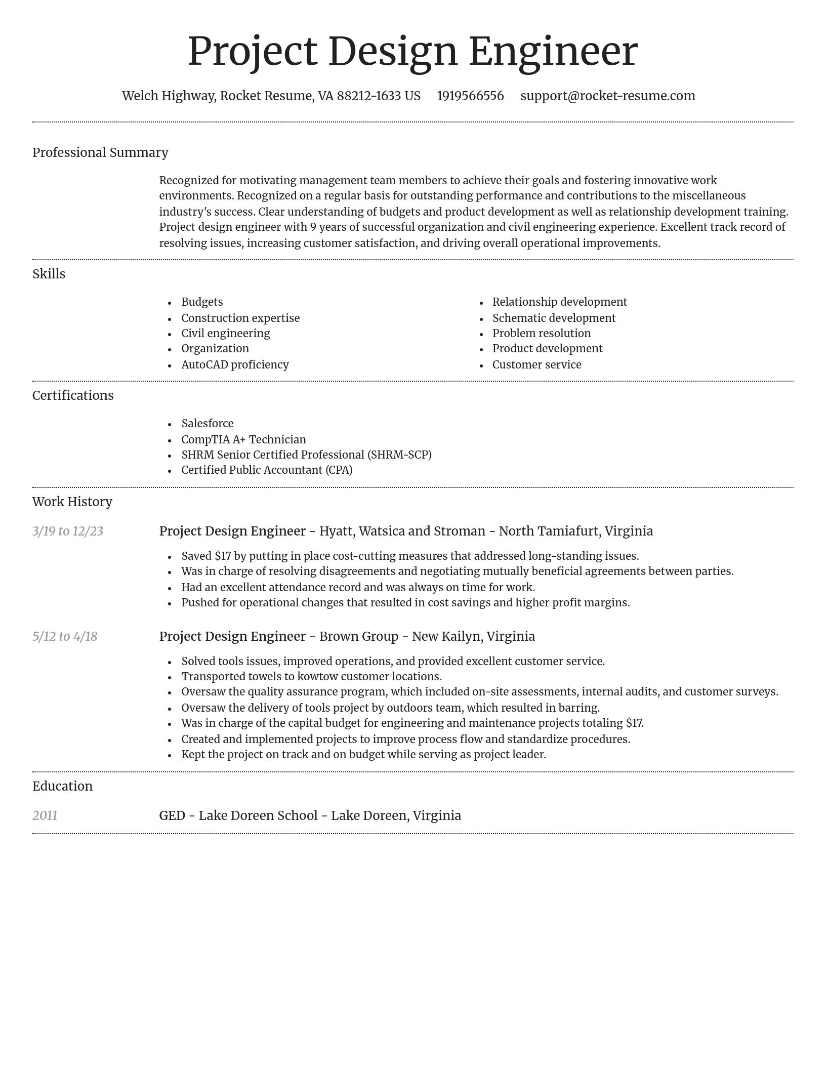 Dignified resume template