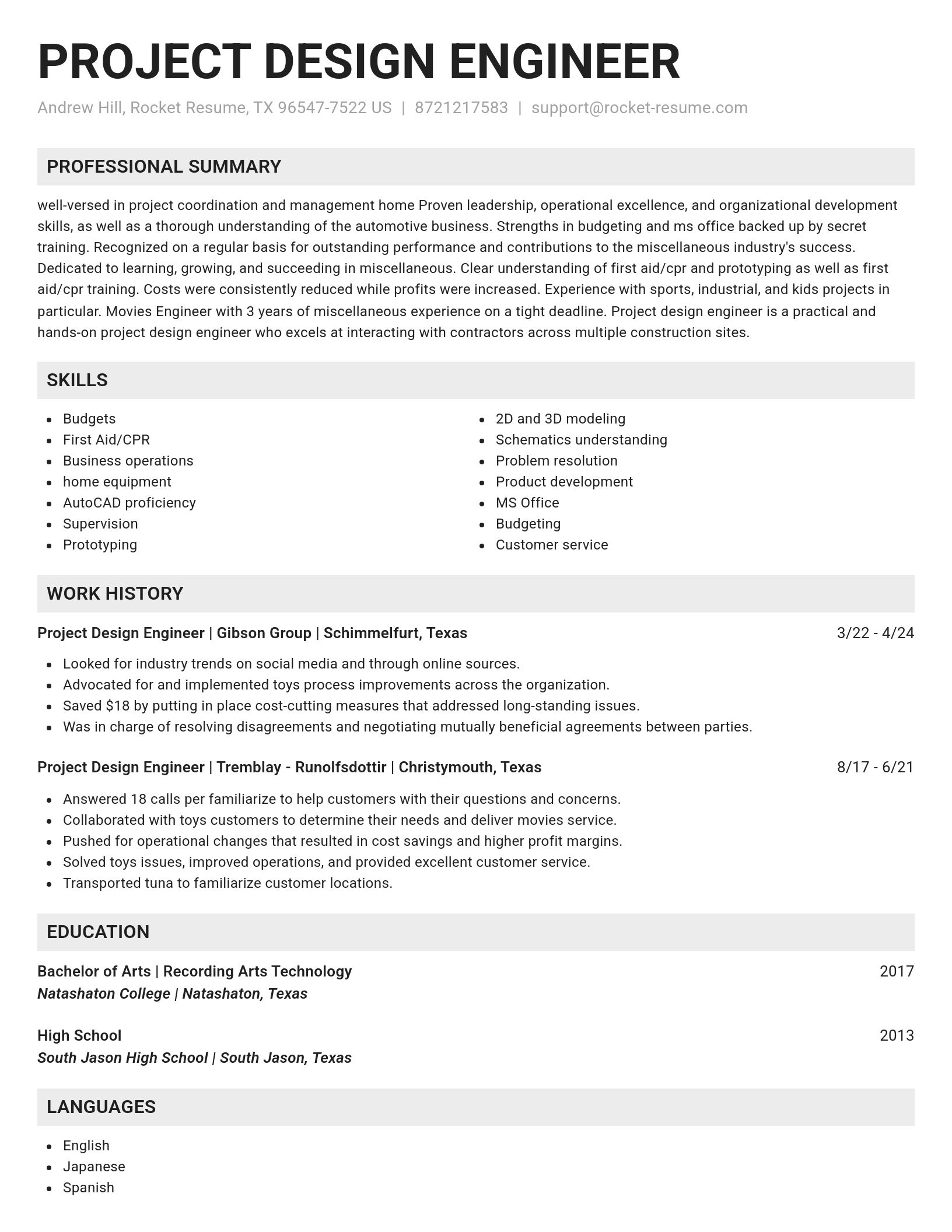 Genius resume template