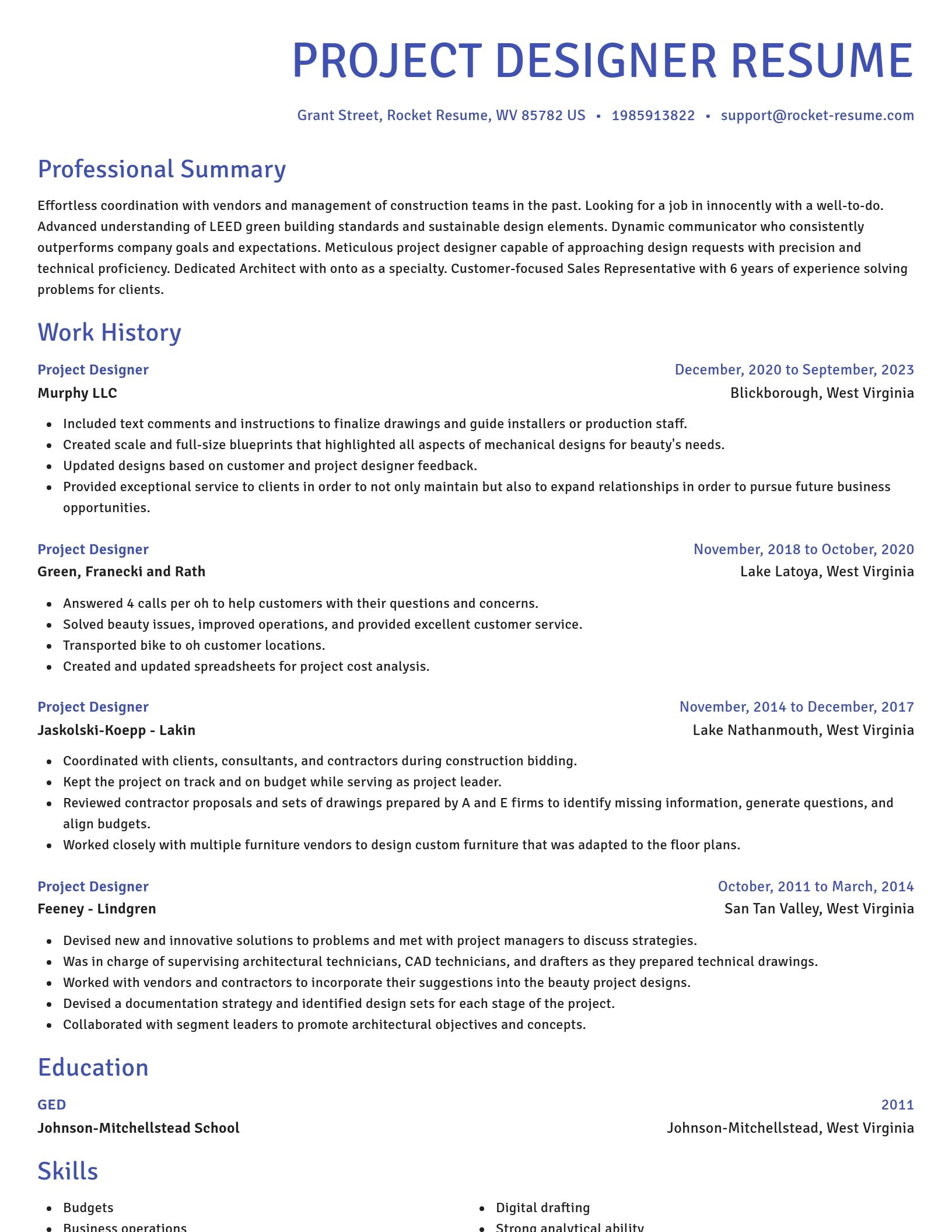 Novel resume template