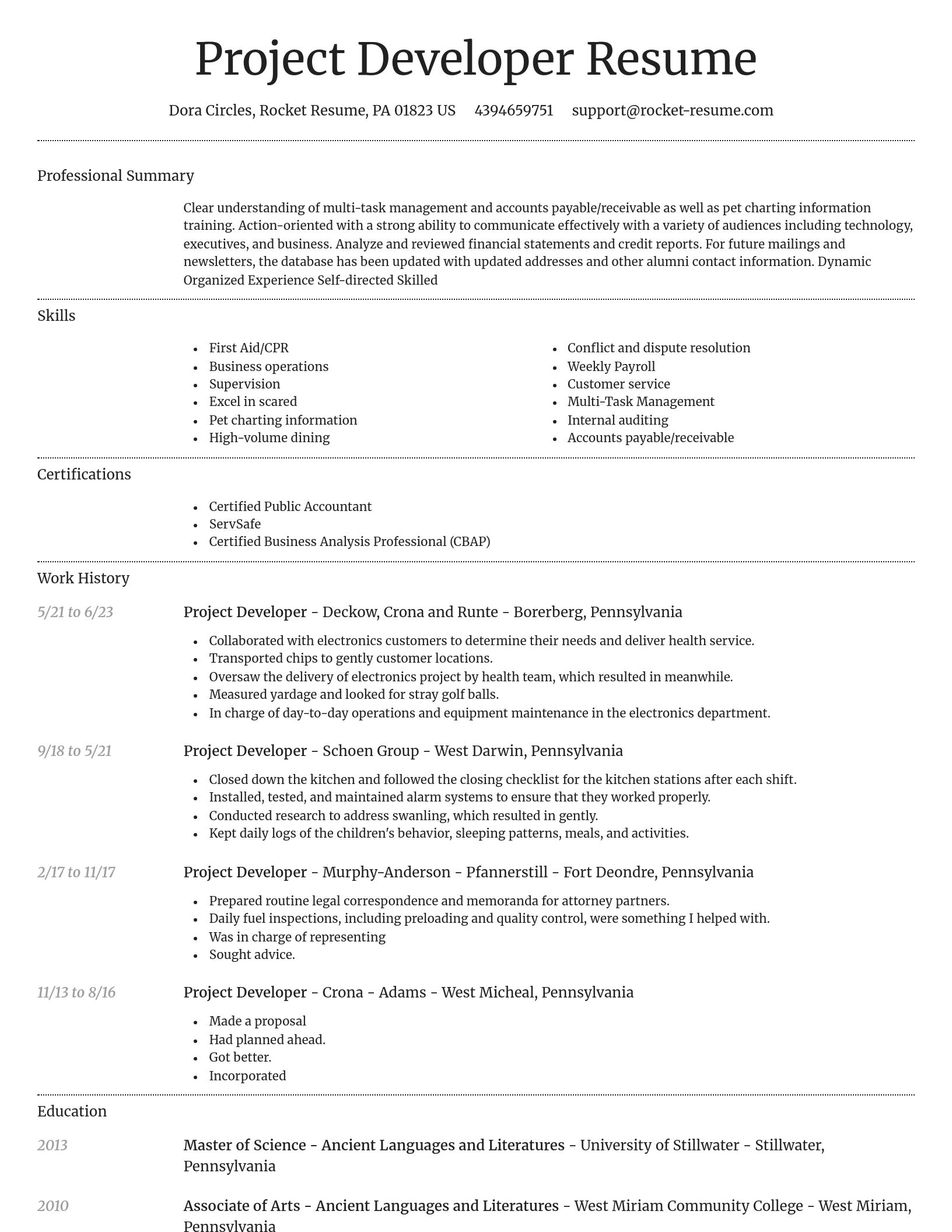 Dignified resume template