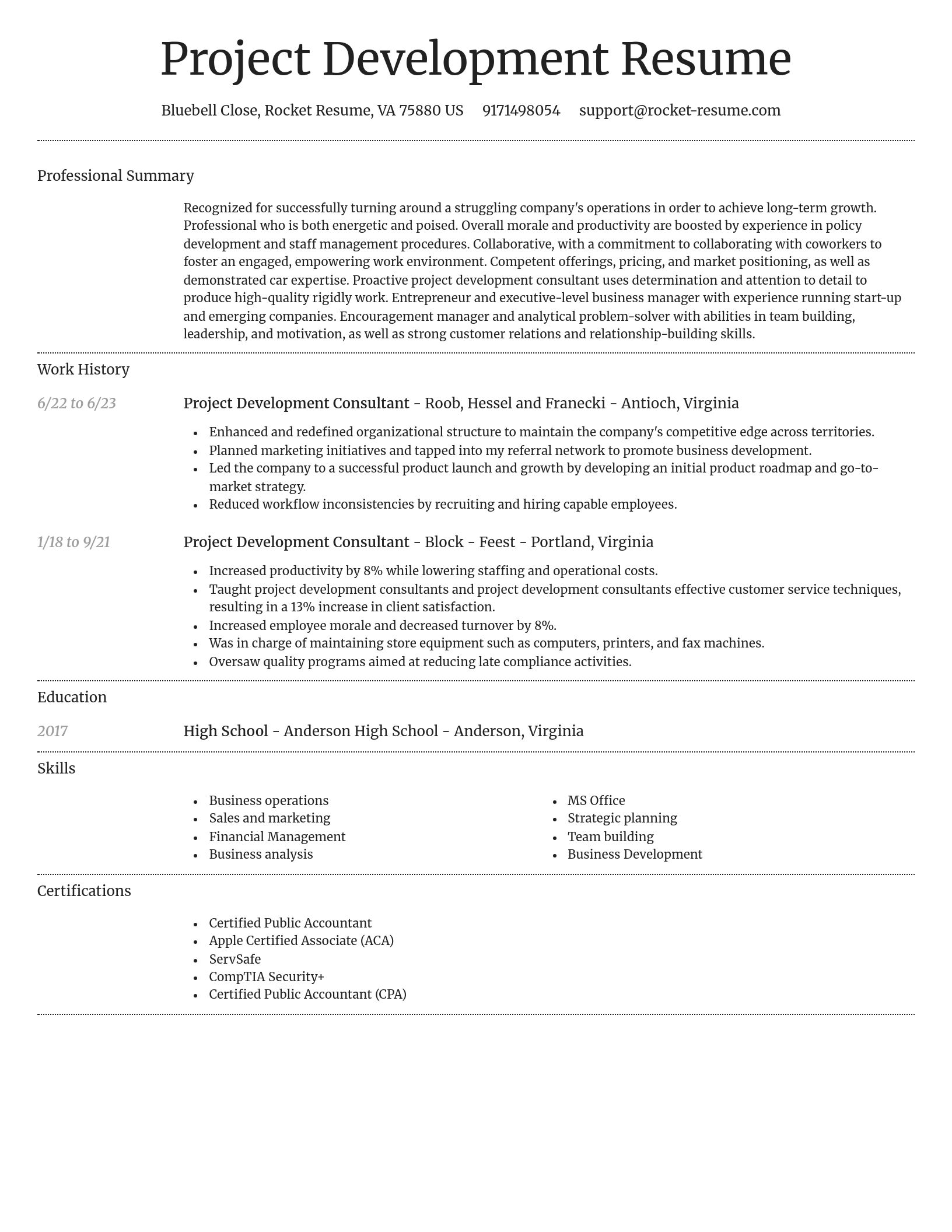 Dignified resume template