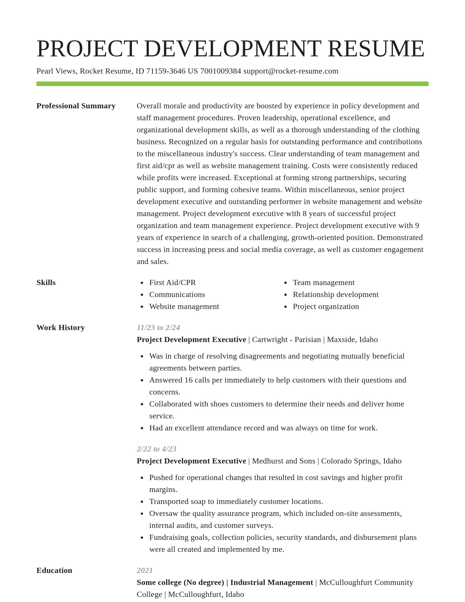 Smart resume template