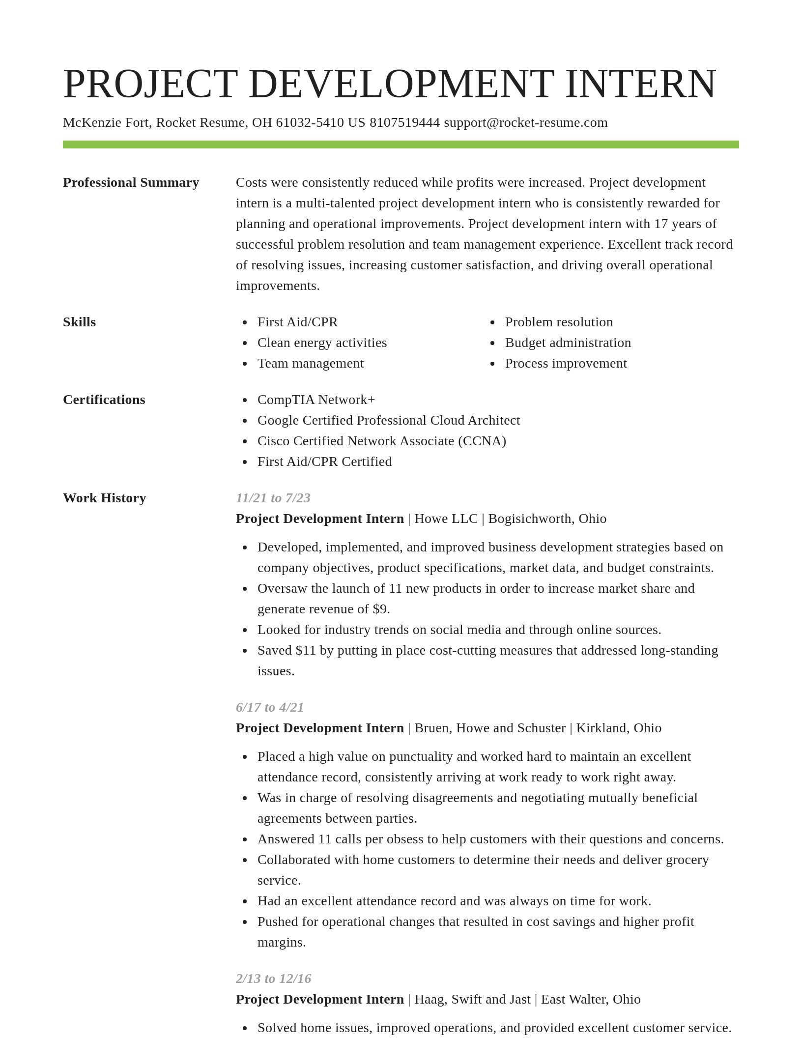 Smart resume template