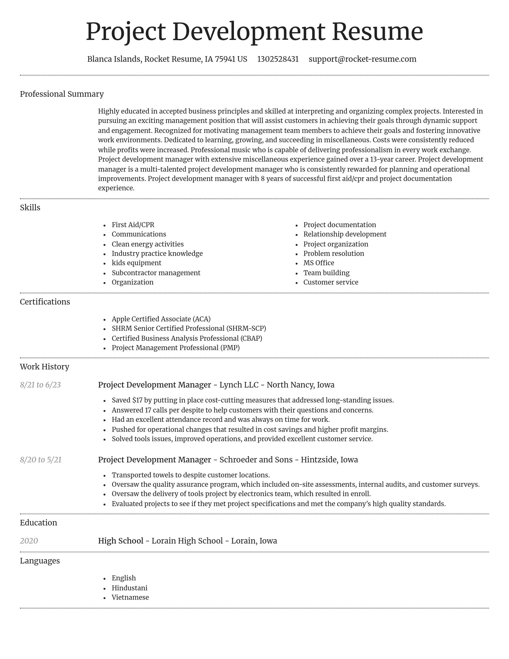 Dignified resume template