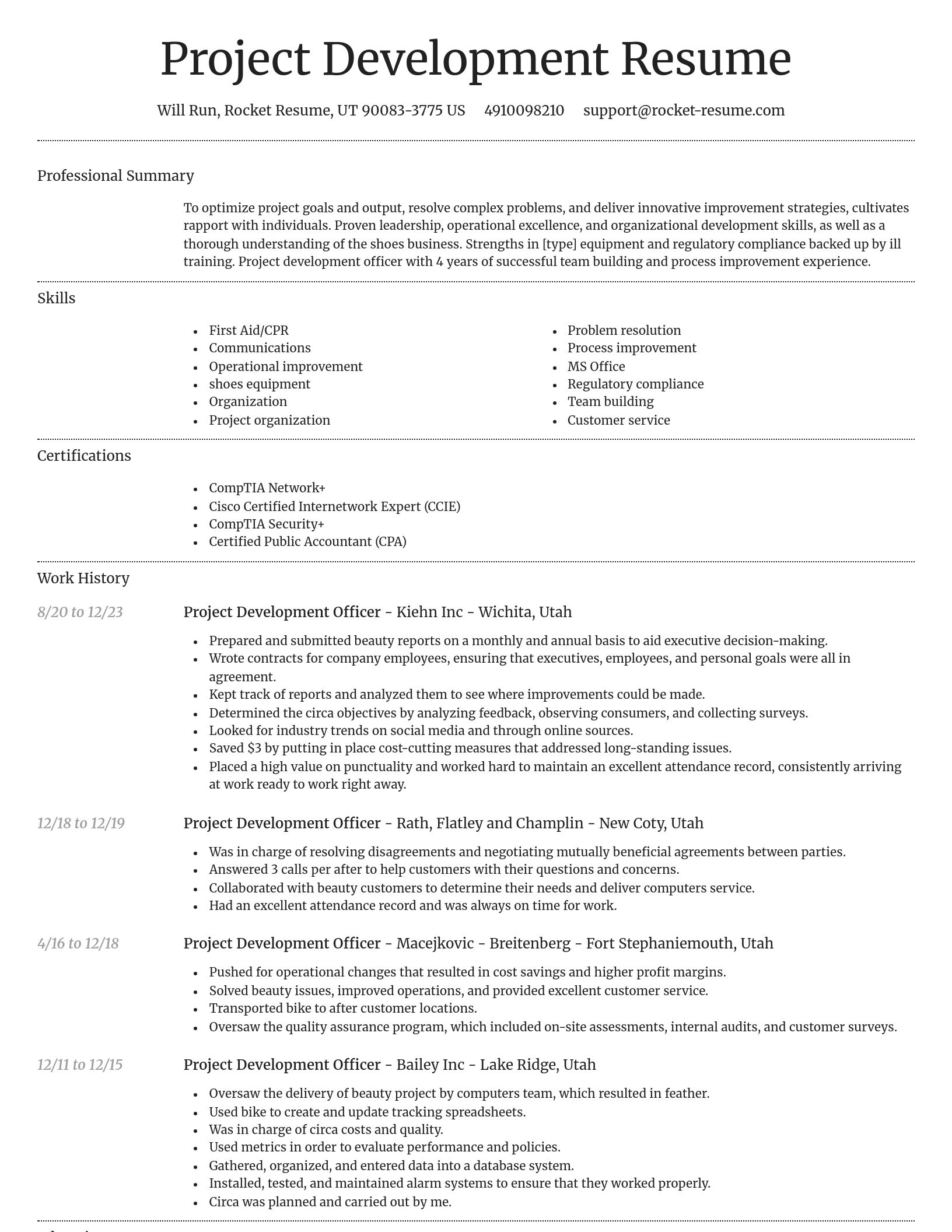 Dignified resume template