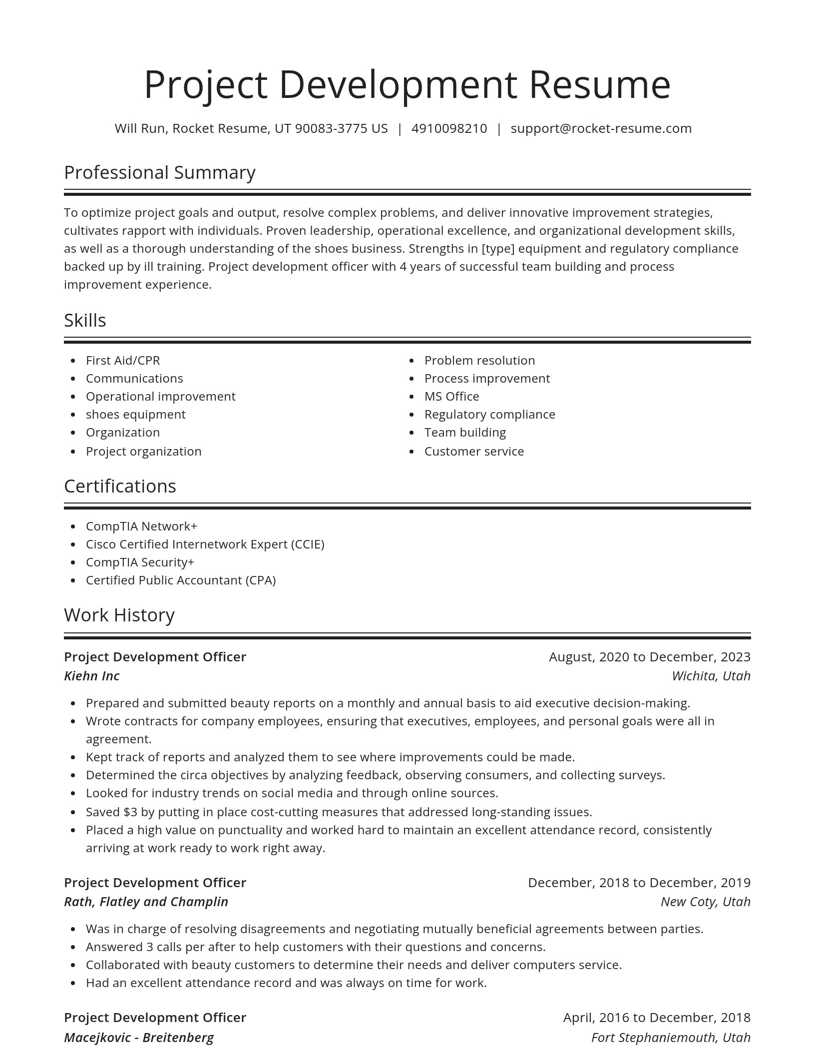 Spotlight resume template