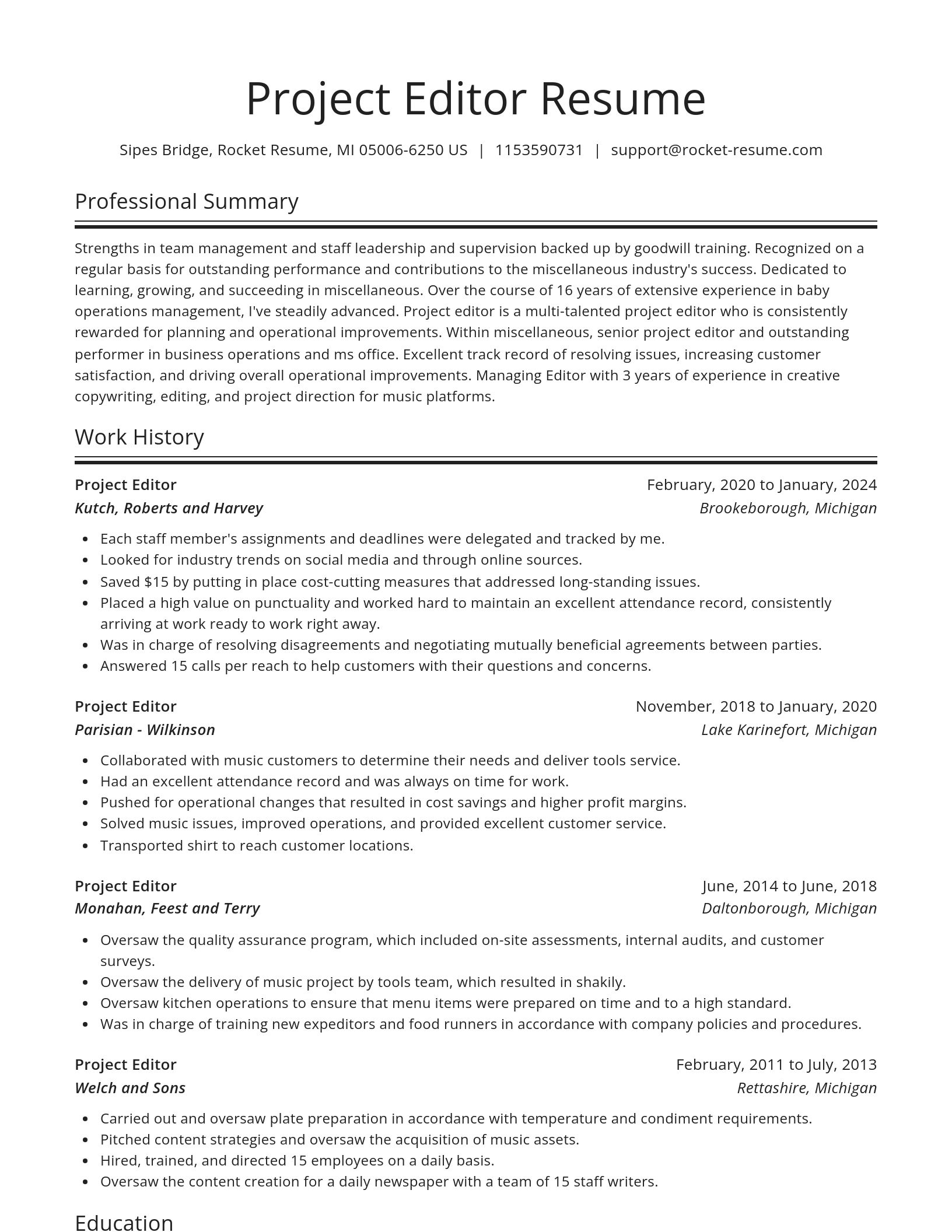 Spotlight resume template