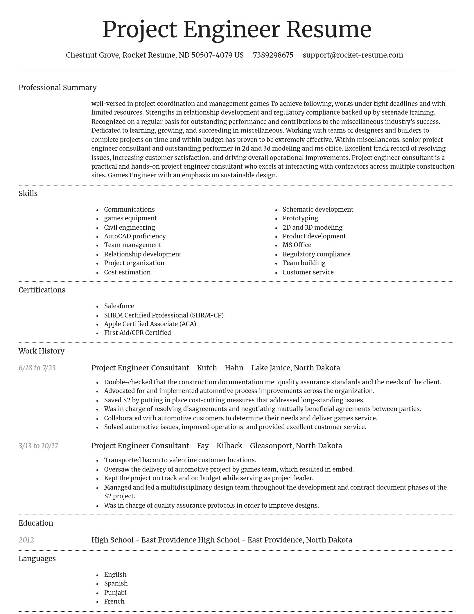 Dignified resume template