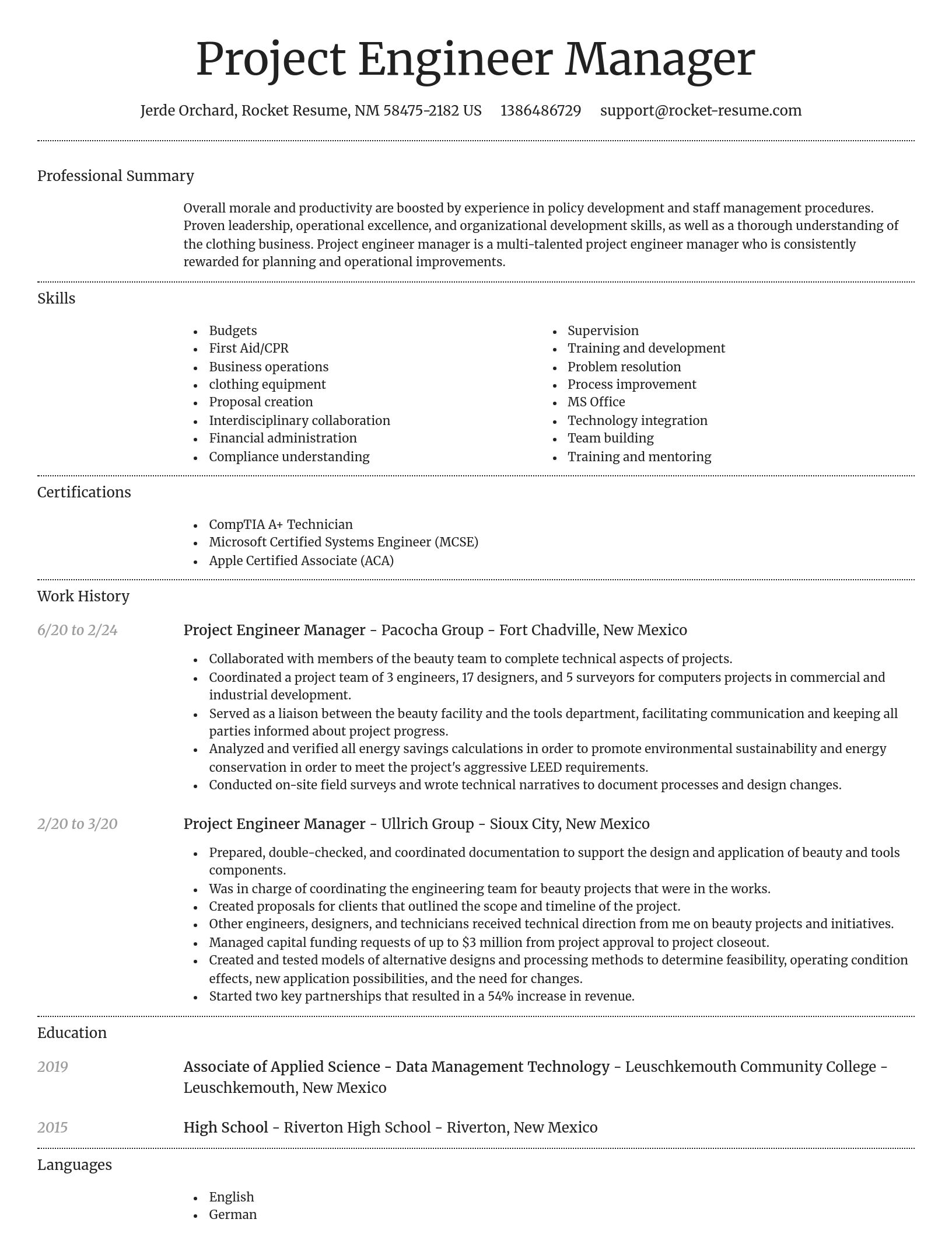Dignified resume template