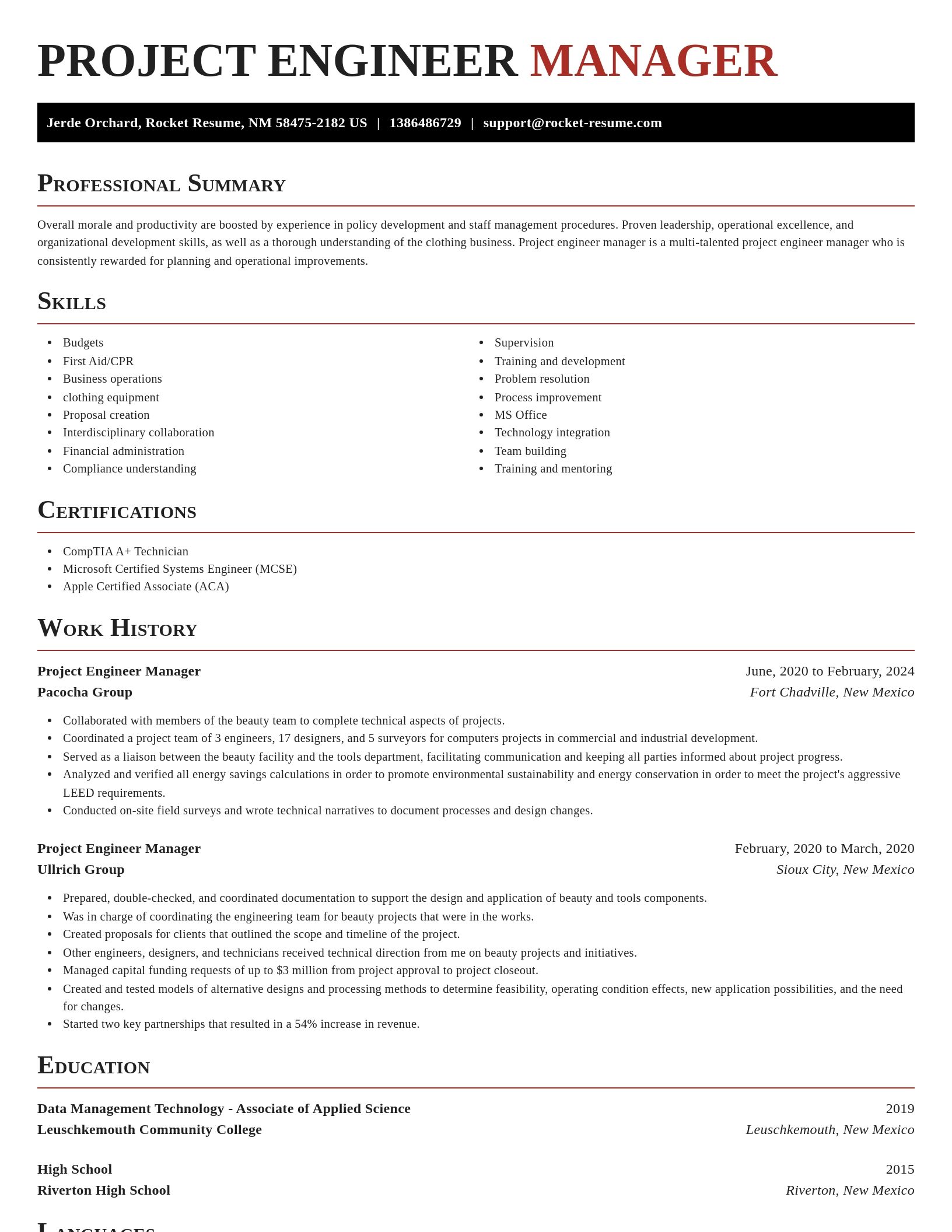Exquisite resume template