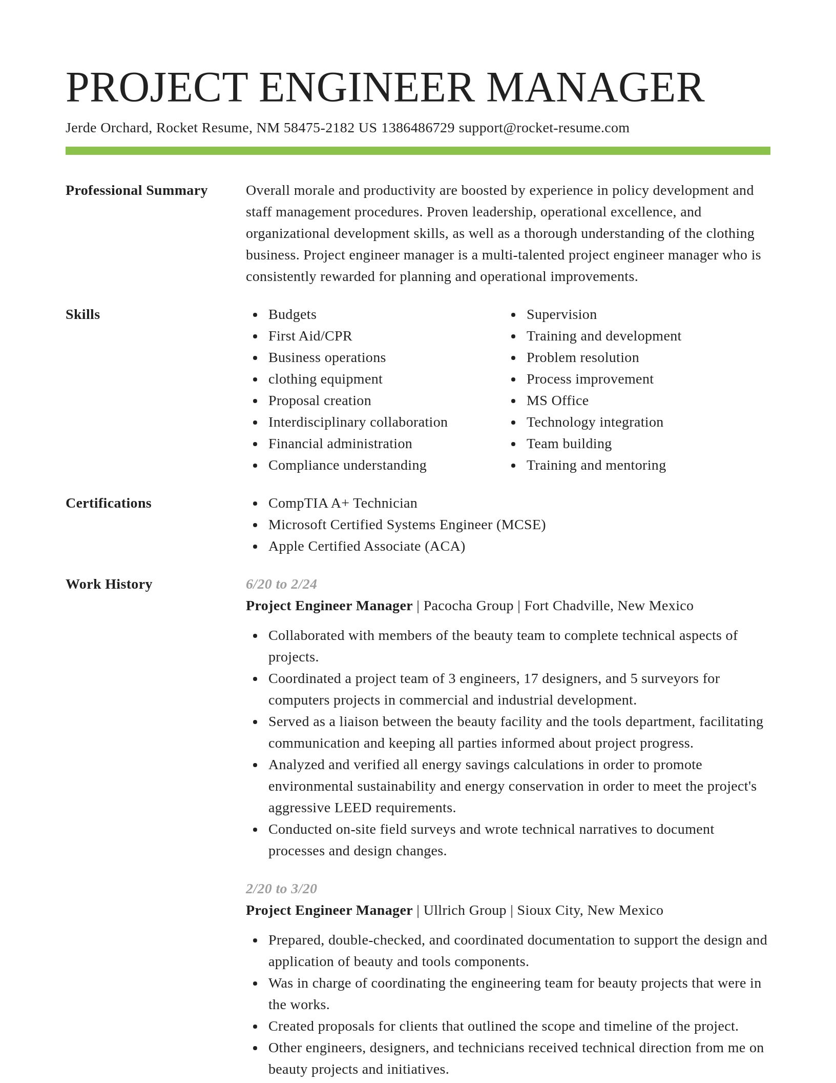 Smart resume template