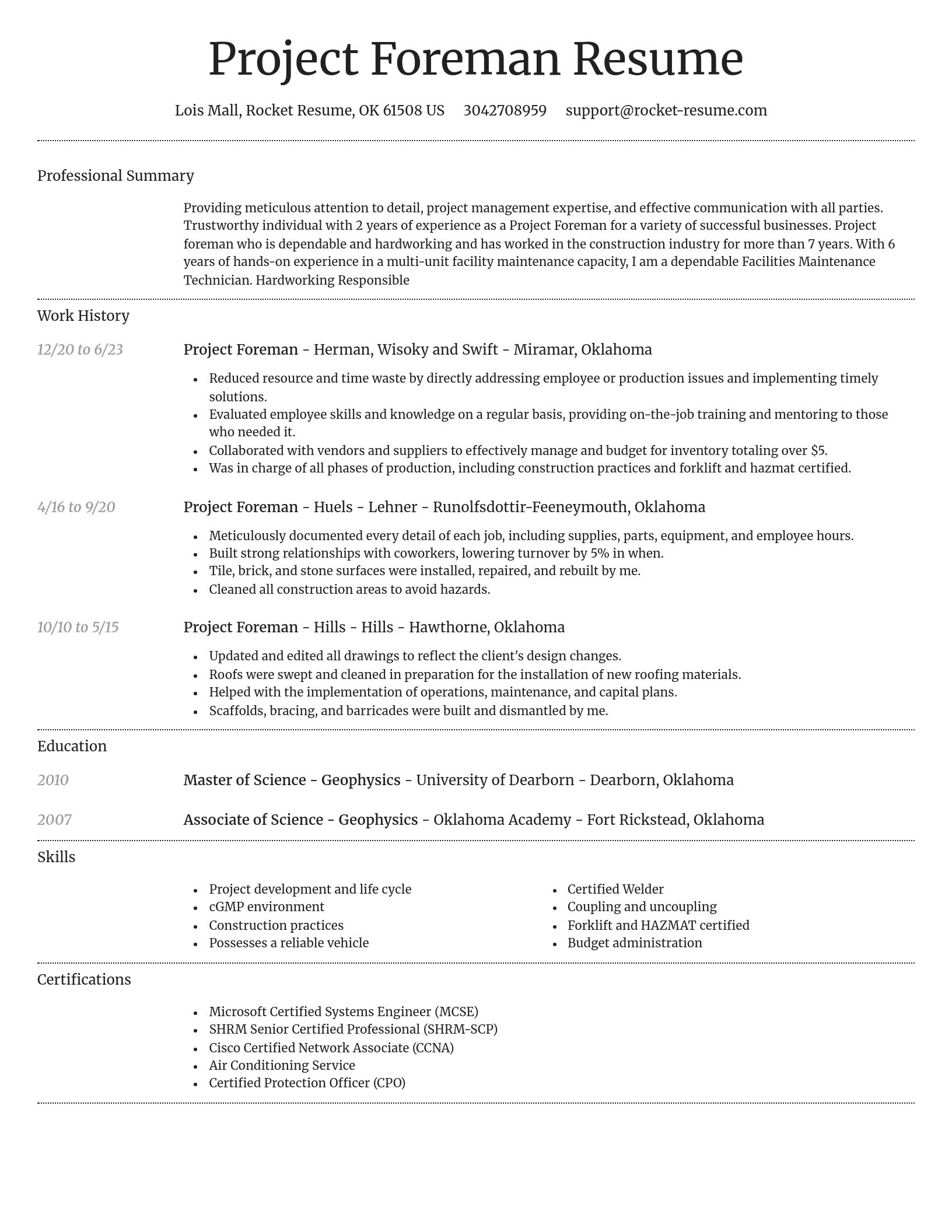 Dignified resume template