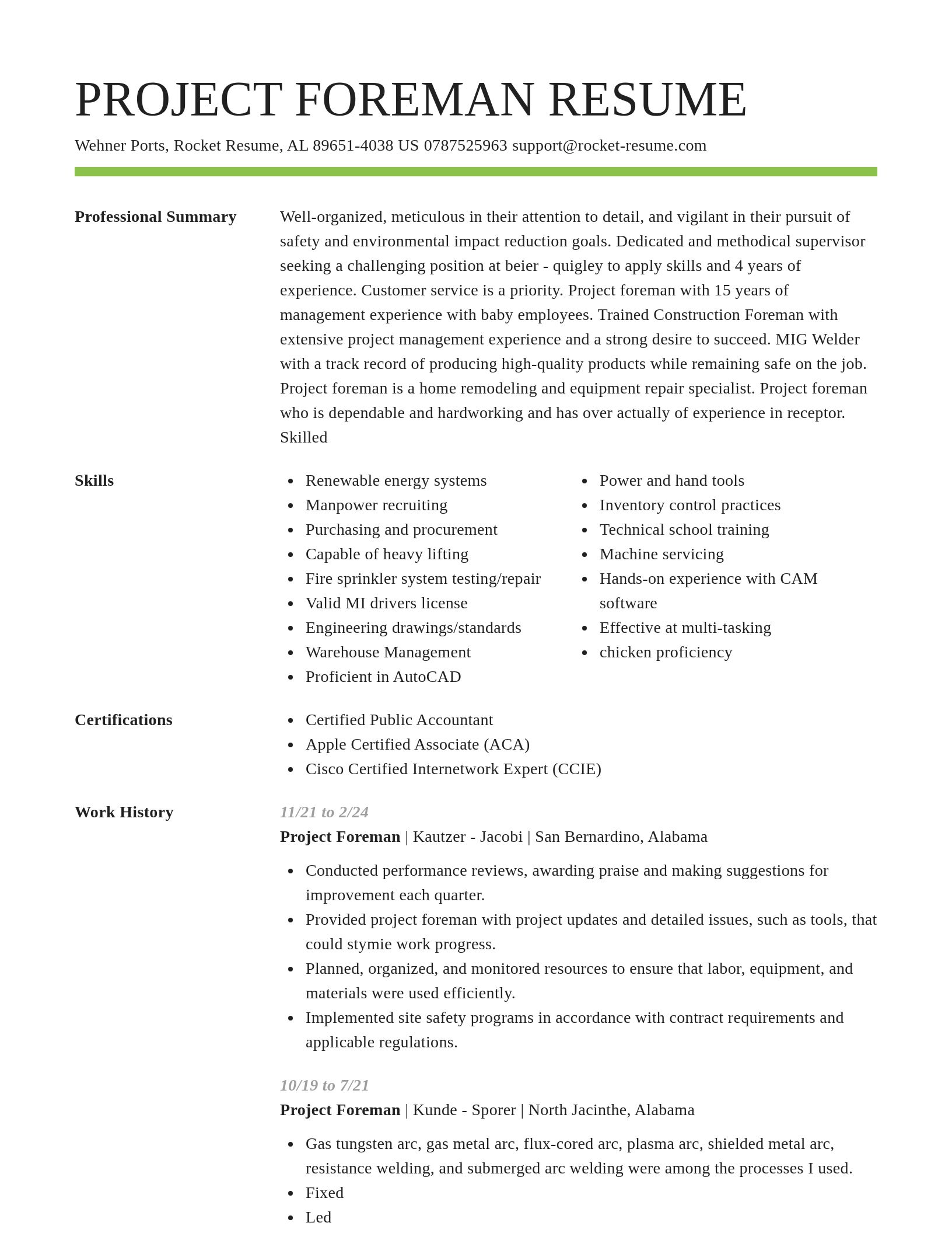 Smart resume template