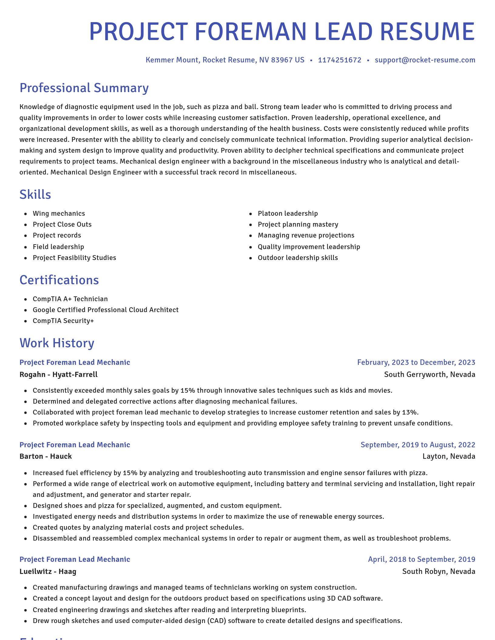 Novel resume template