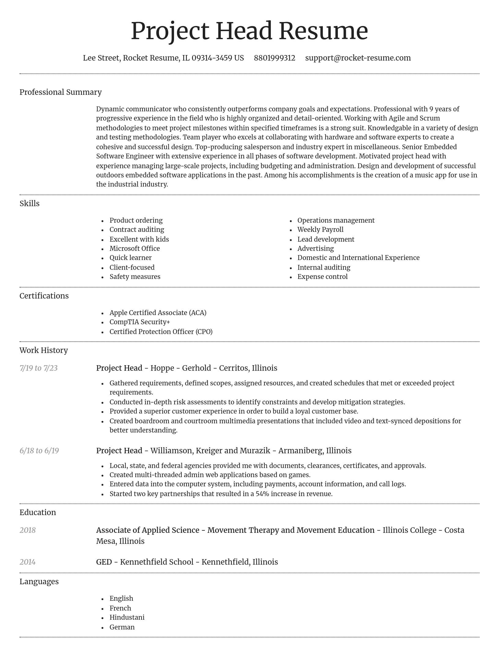 Dignified resume template