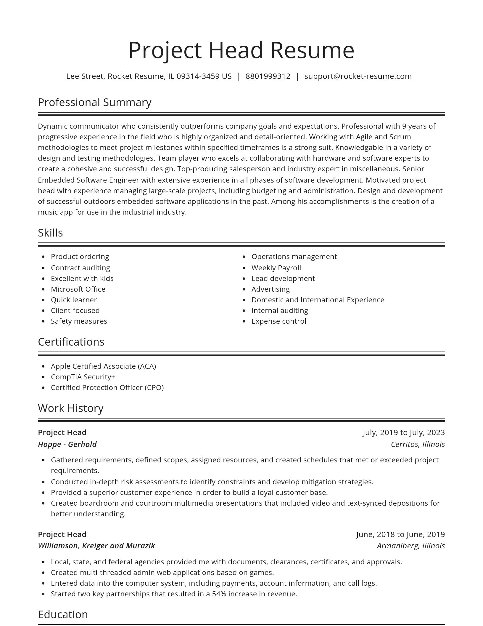 Spotlight resume template
